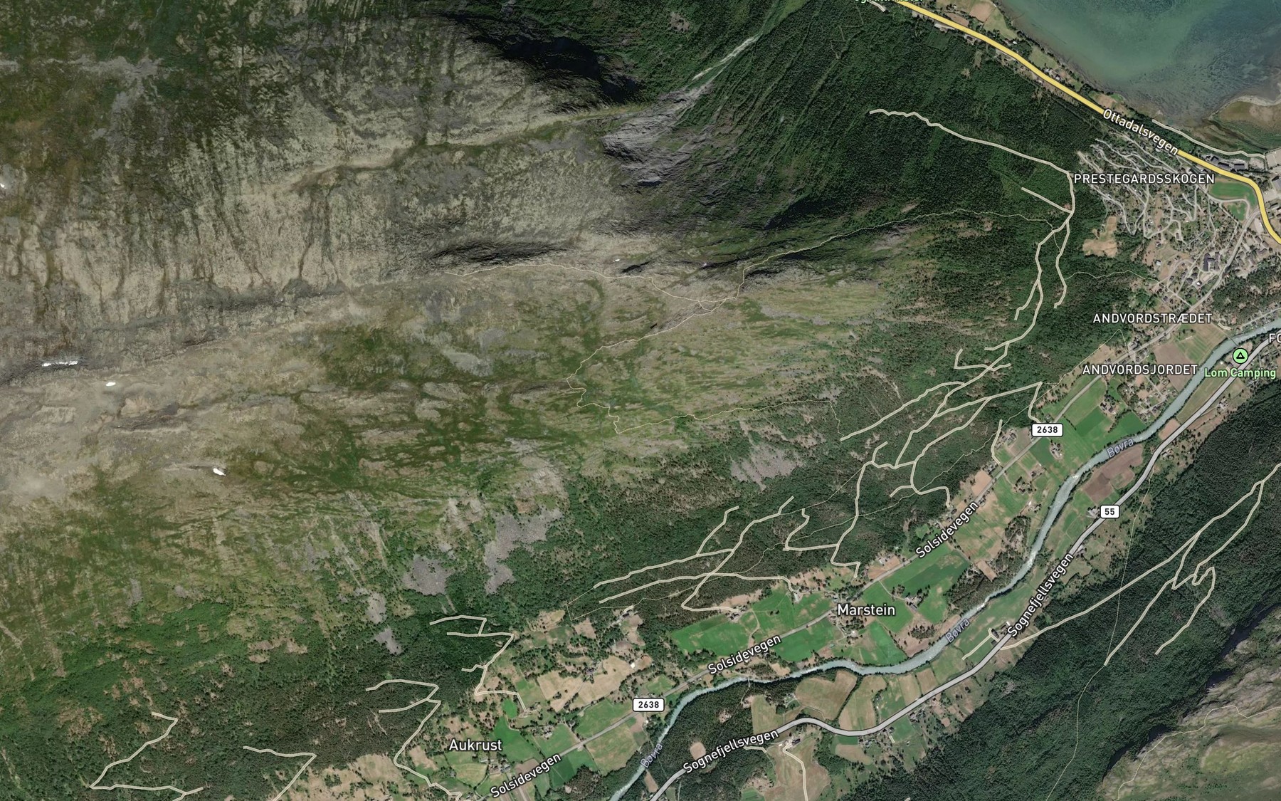 Satellite map of the Marsteingrove