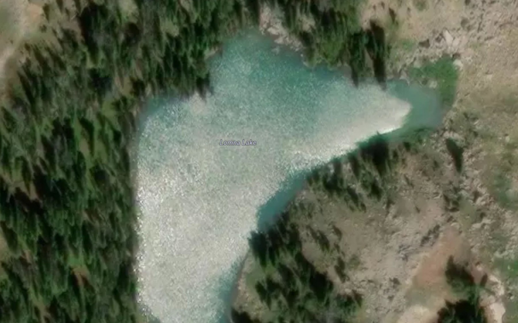 Satellite map of the Lomna Lake