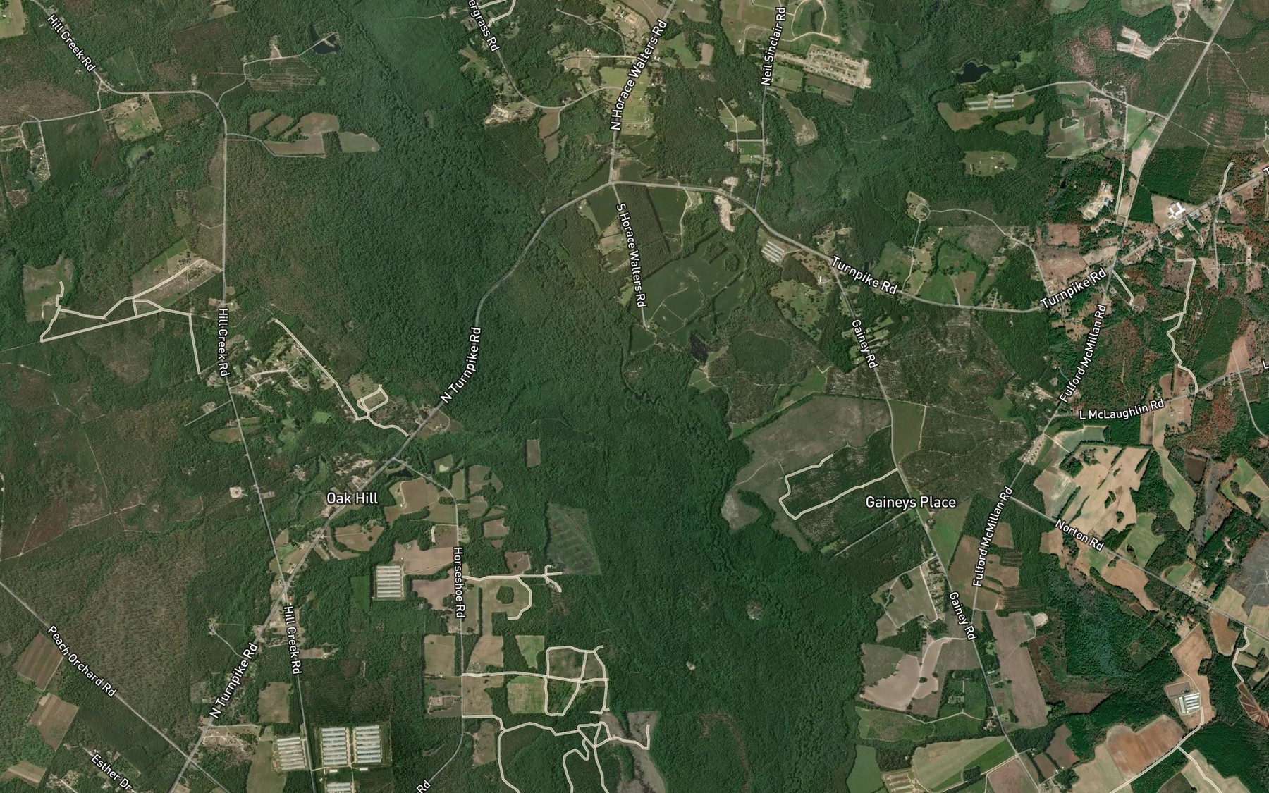 Satellite map of the Watery Branch