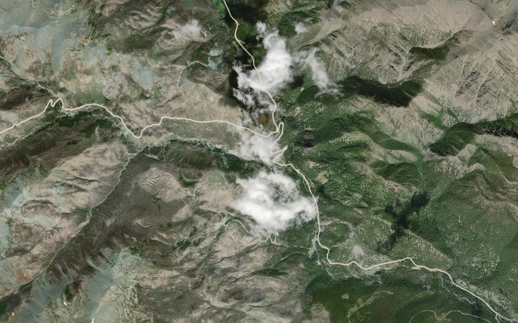 Satellite map of the Blue Creek