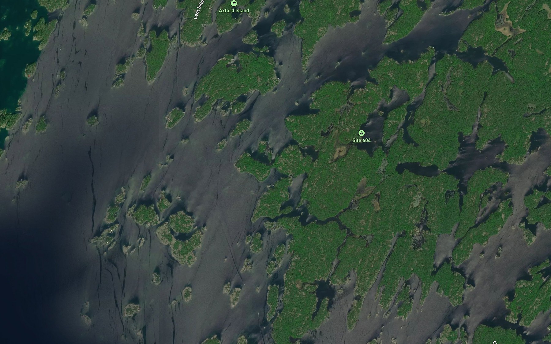 Satellite map of the Echo Bay