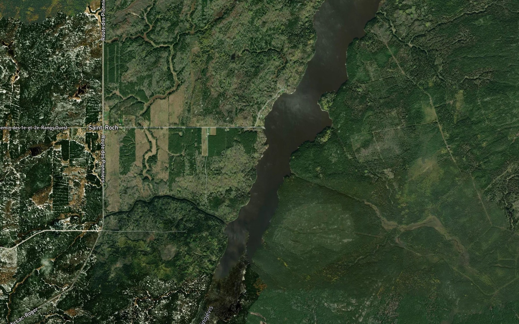 Satellite map of the Ruisseau Rouleau