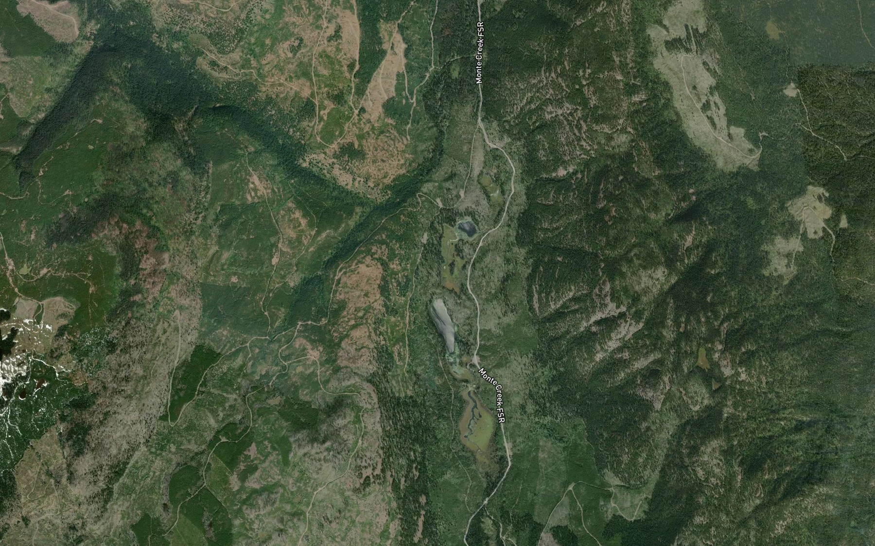 Satellite map of the Stephens Lakes