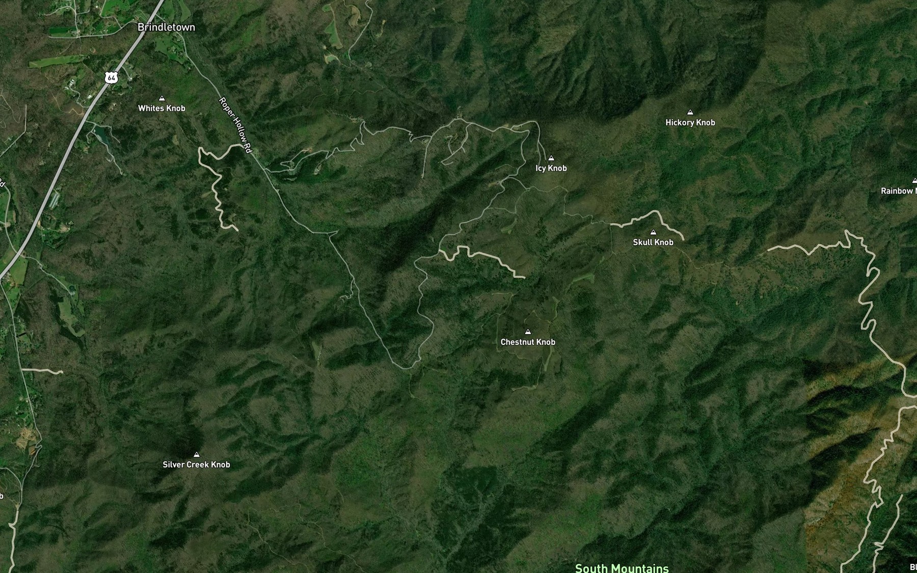 Satellite map of the Johanna Branch