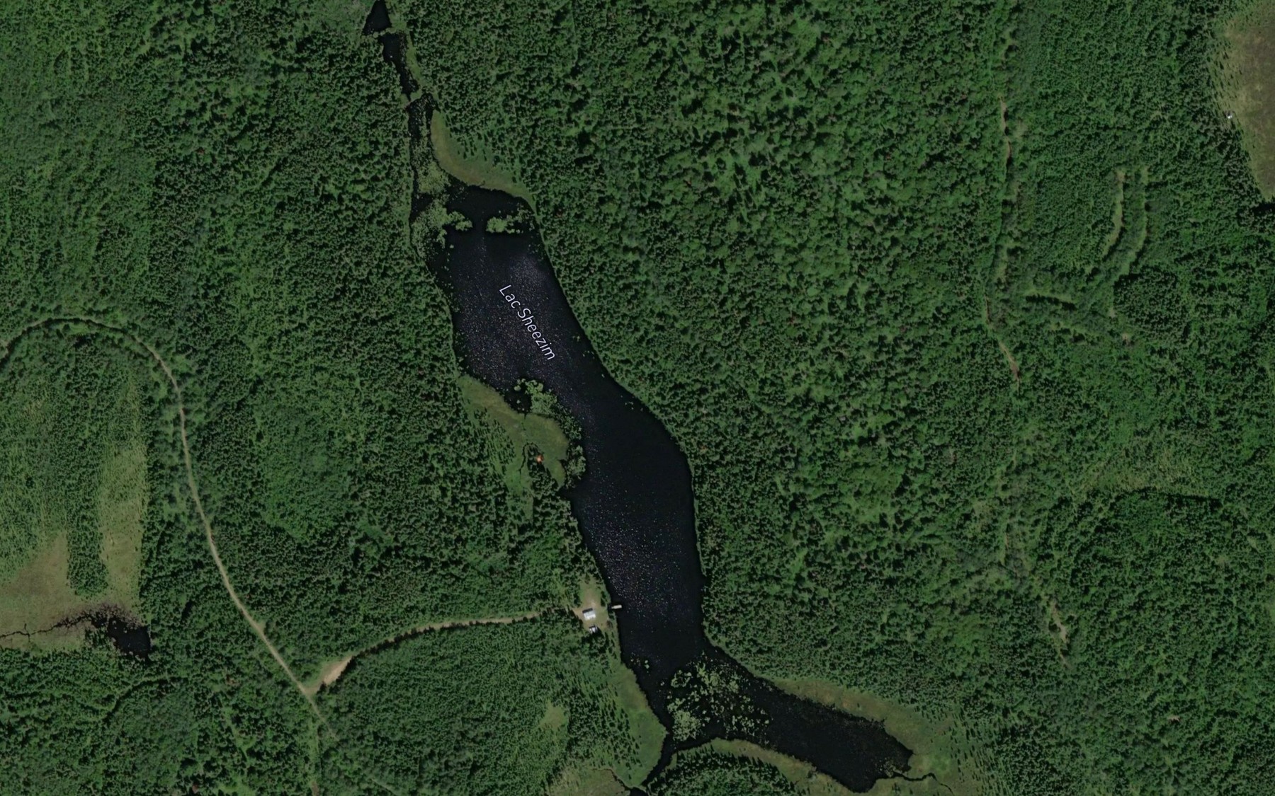 Satellite map of the Lac Sheezim