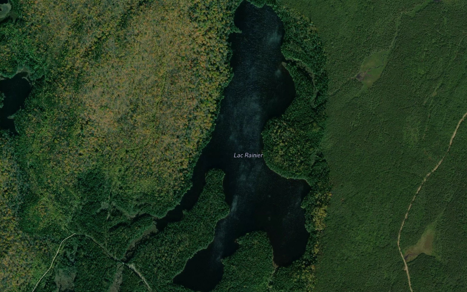Satellite map of the Lac Rainier