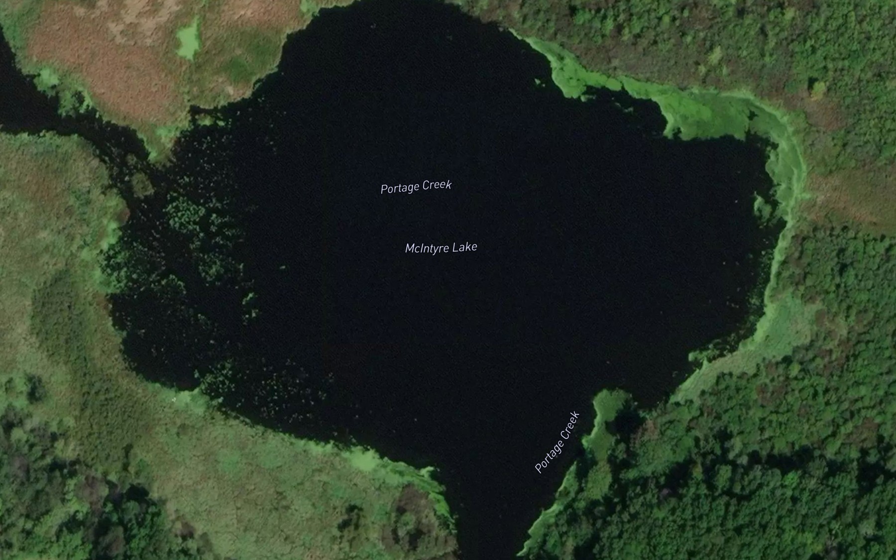 Satellite map of the McIntyre Lake