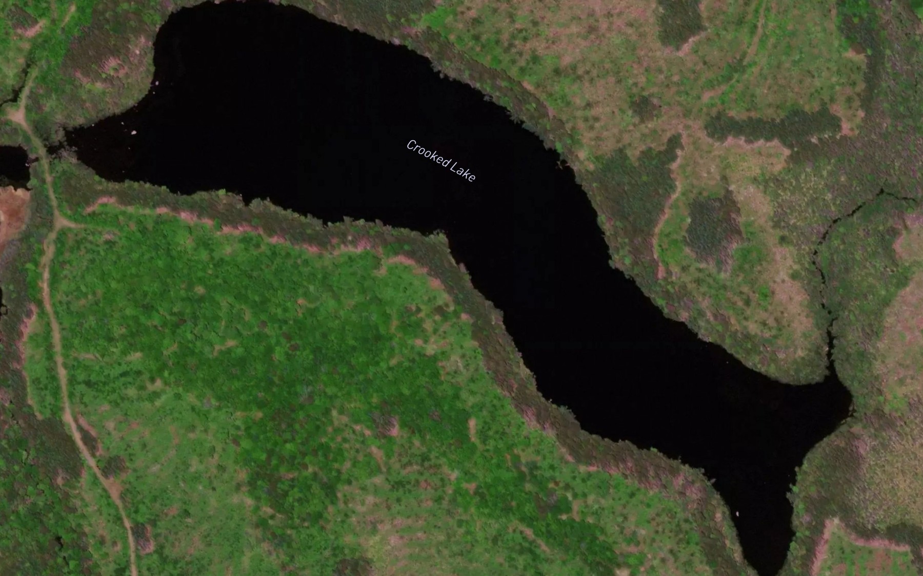 Satellite map of the Crooked Lake