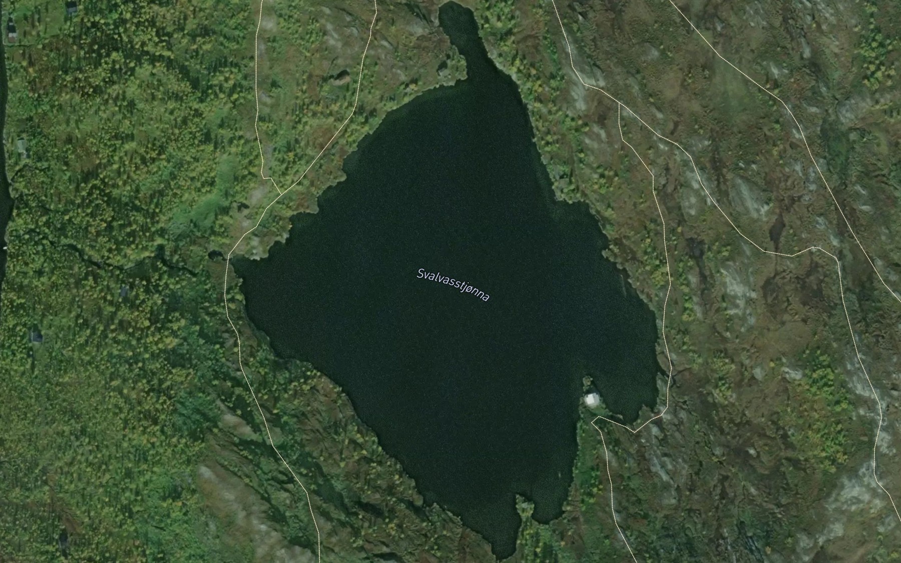 Satellite map of the Svalvasstjorna