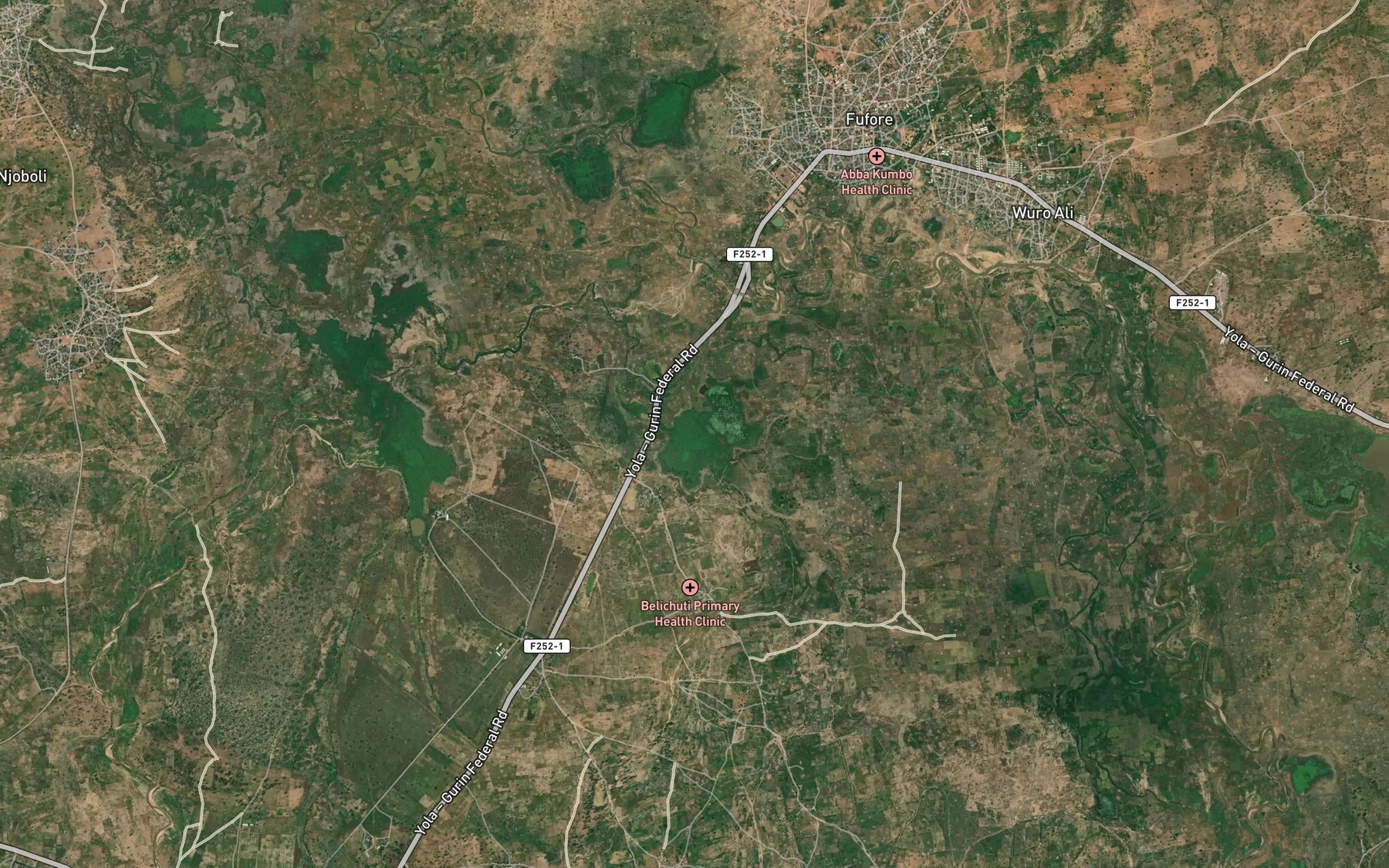 Satellite map of the Lake Beli Shuti