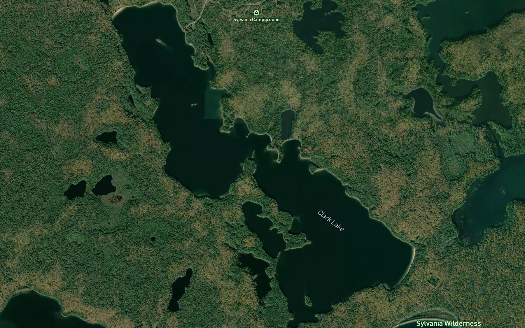 Satellite map of the Clark Lake