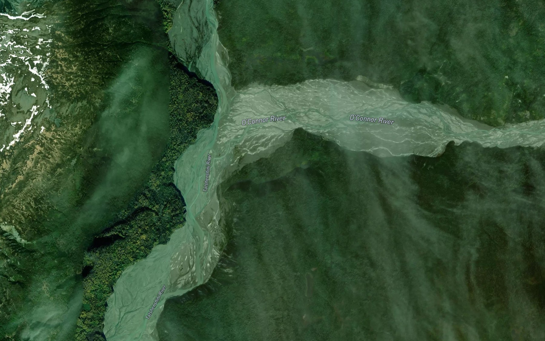 Satellite map of the O'Connor River