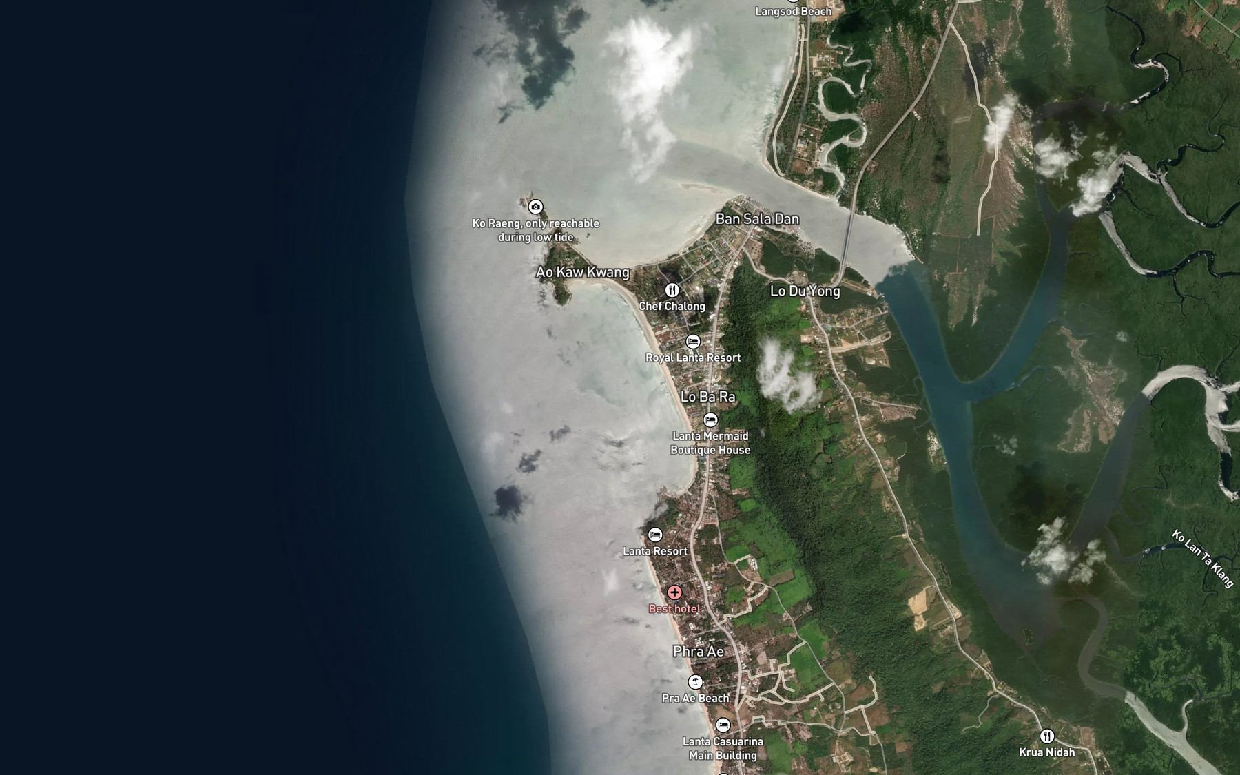Satellite map of the Ao Khlong Dao