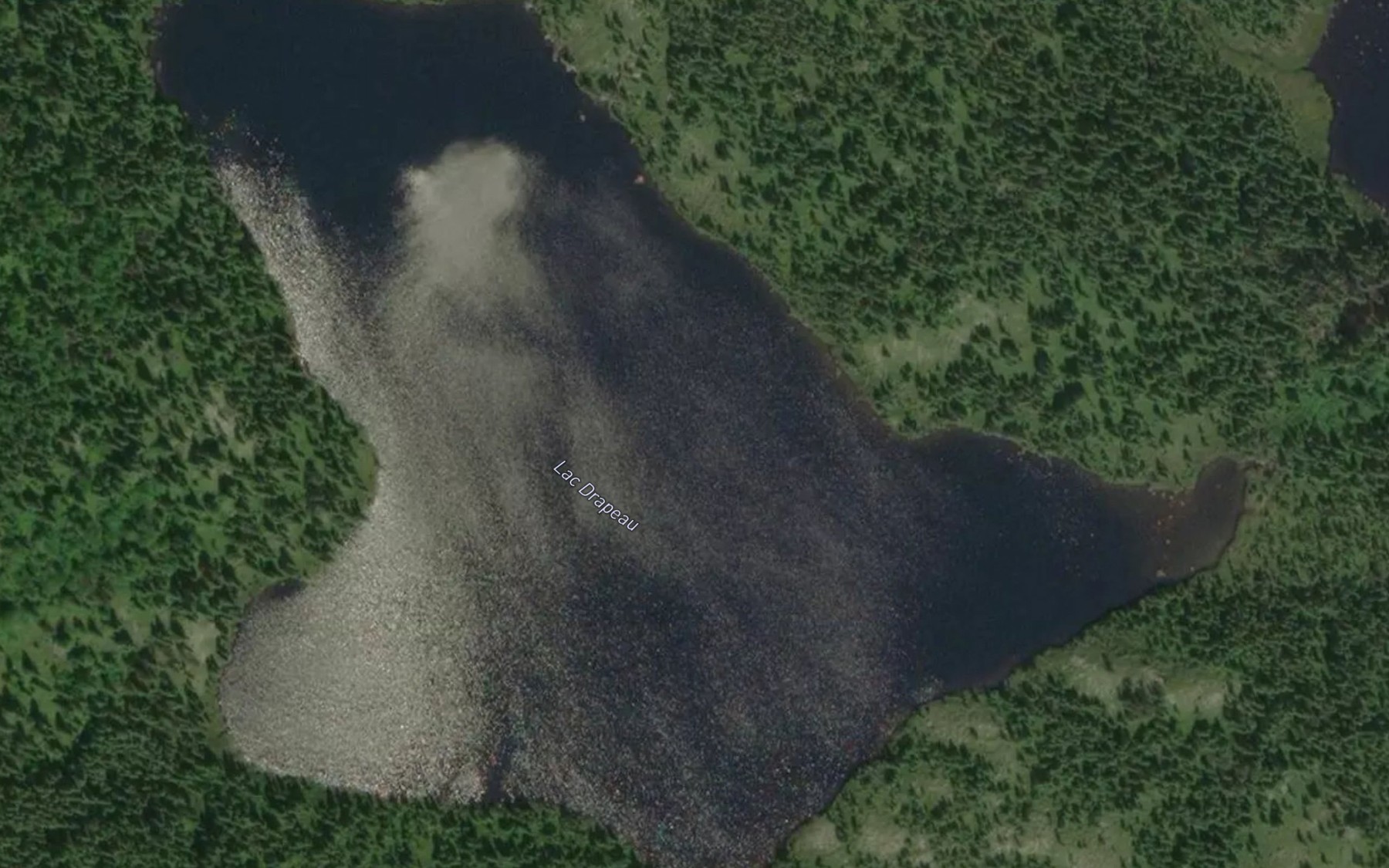 Satellite map of the Lac Drapeau