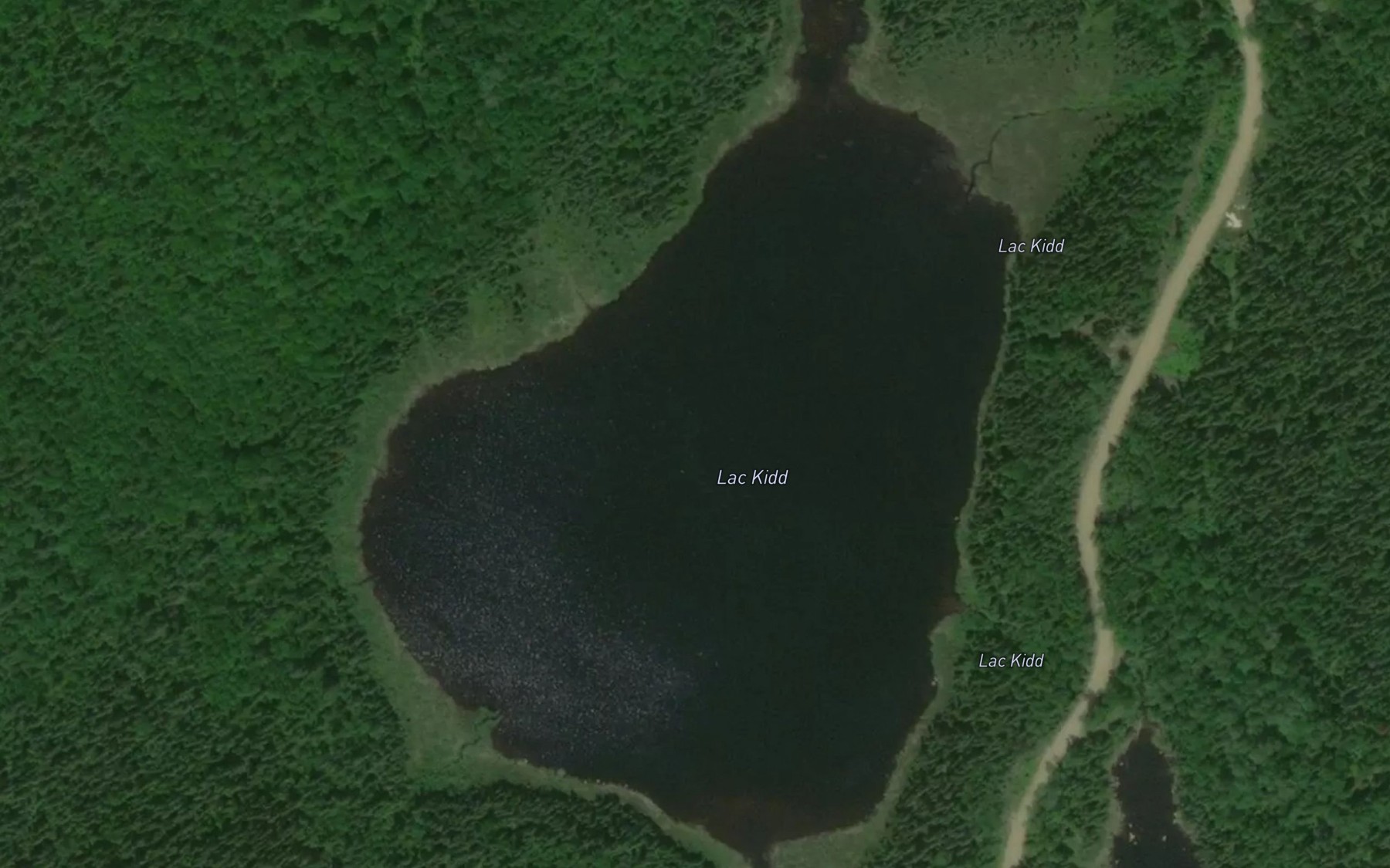 Satellite map of the Lac Kidd