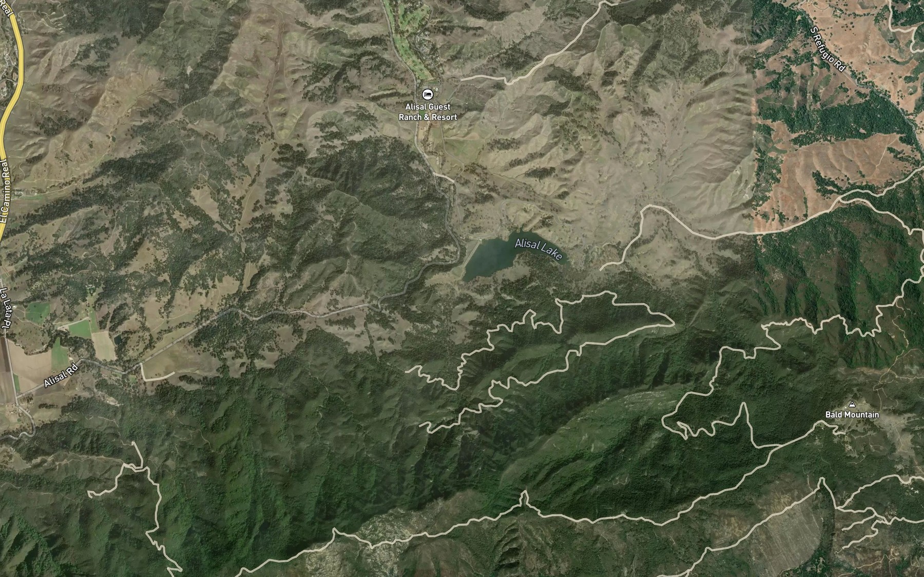 Satellite map of the Monjas Creek