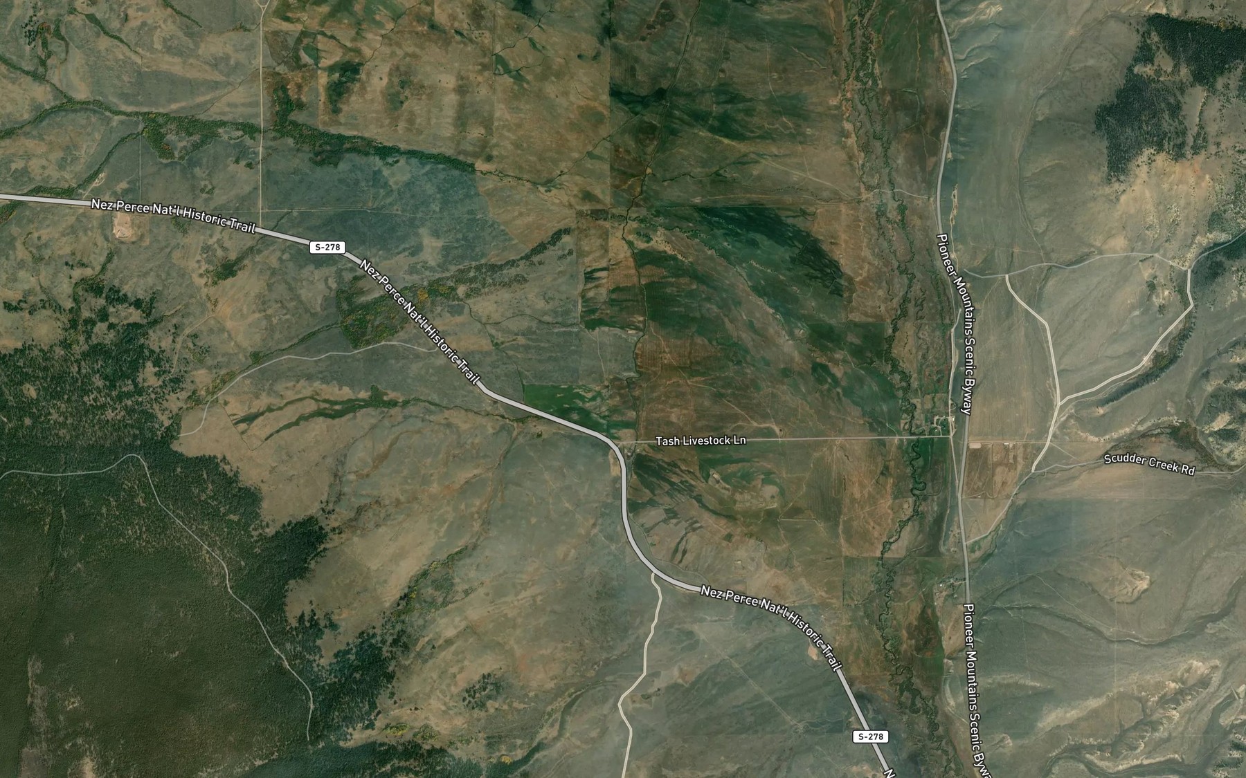 Satellite map of the Middle Creek