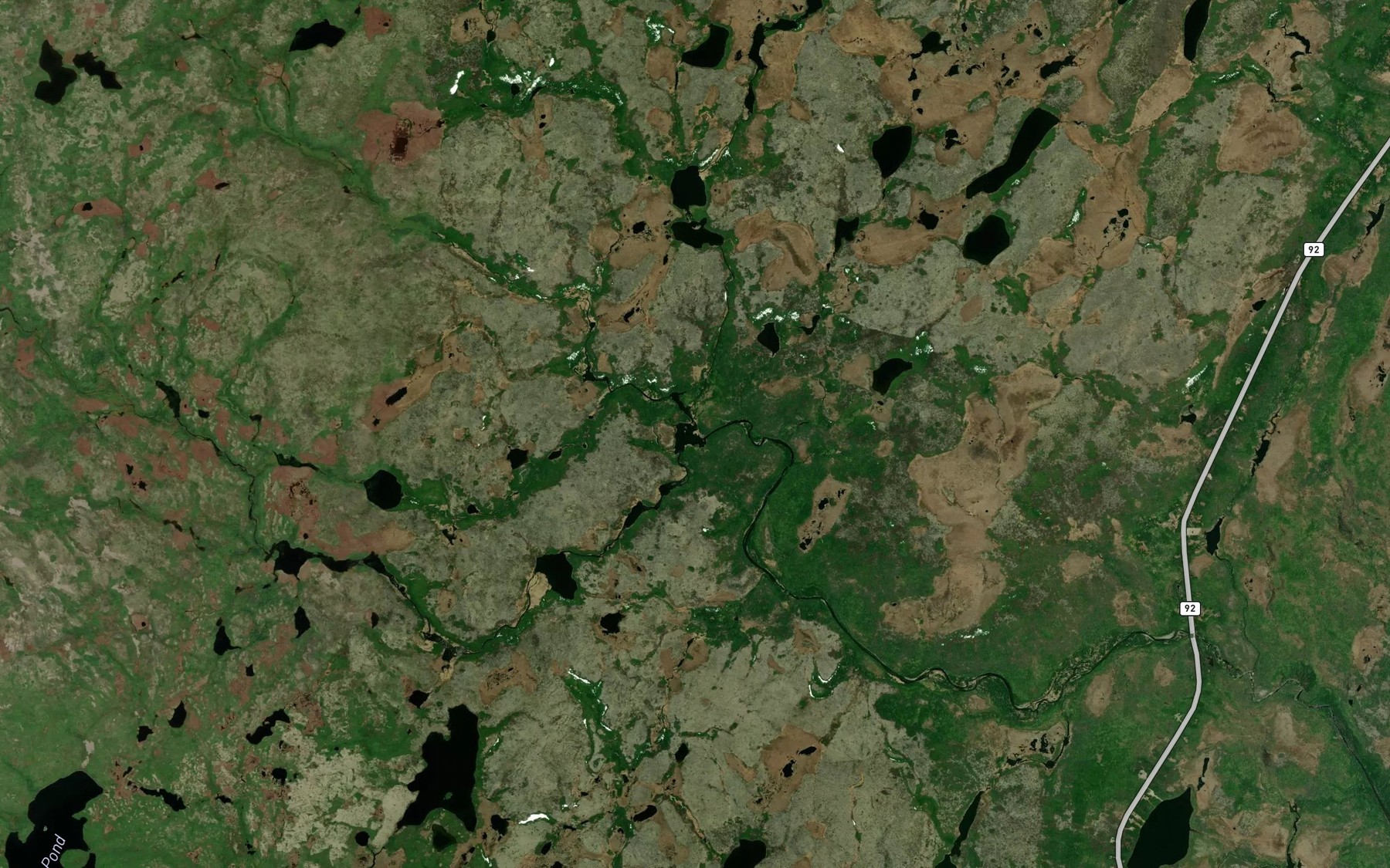 Satellite map of the Big Hovel Pond