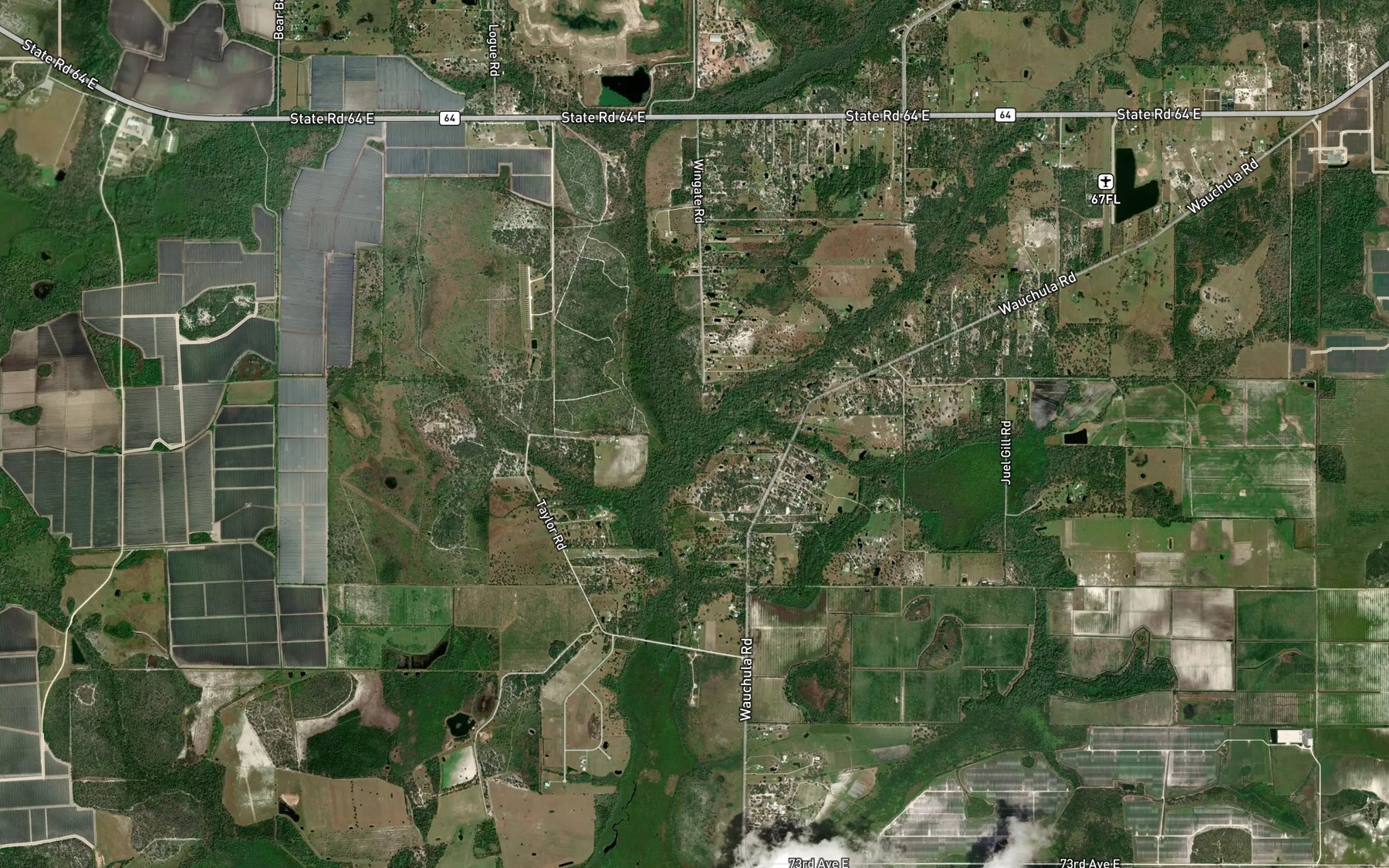 Satellite map of the Wingate Creek