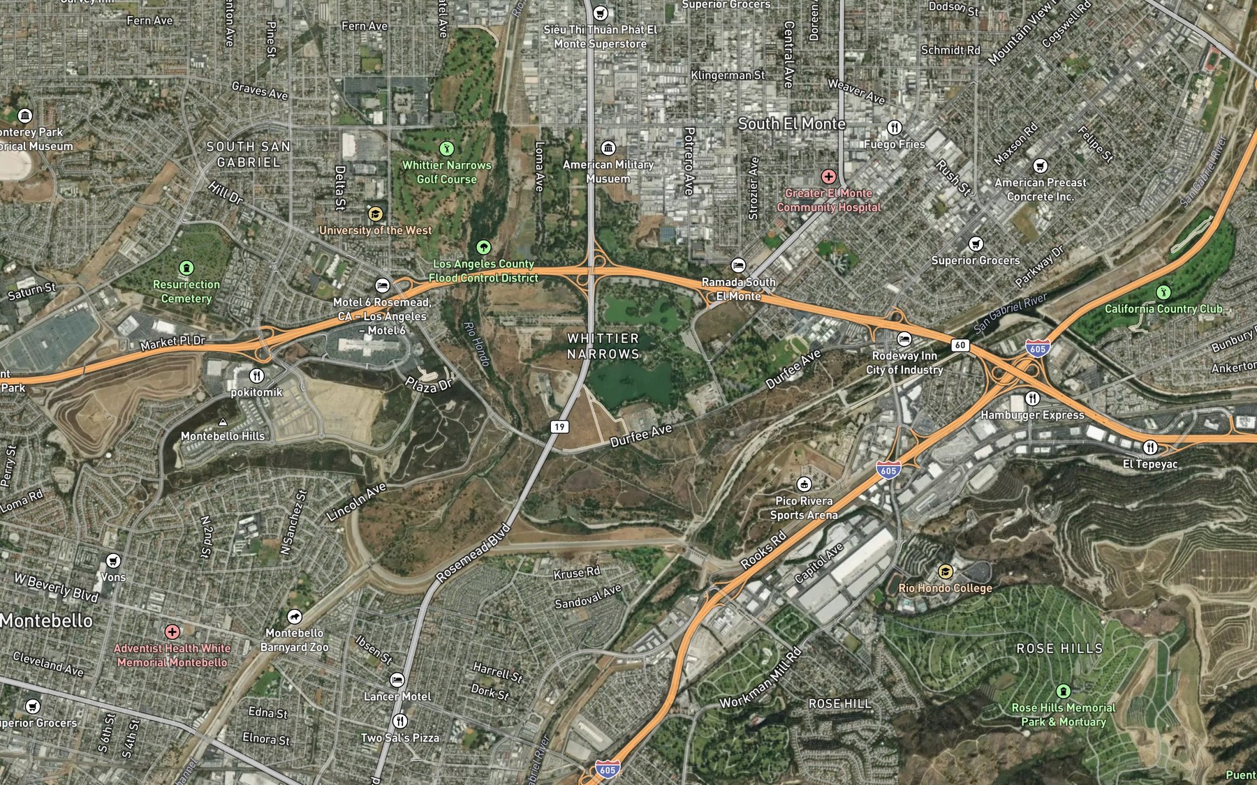 Satellite map of the Spot 1