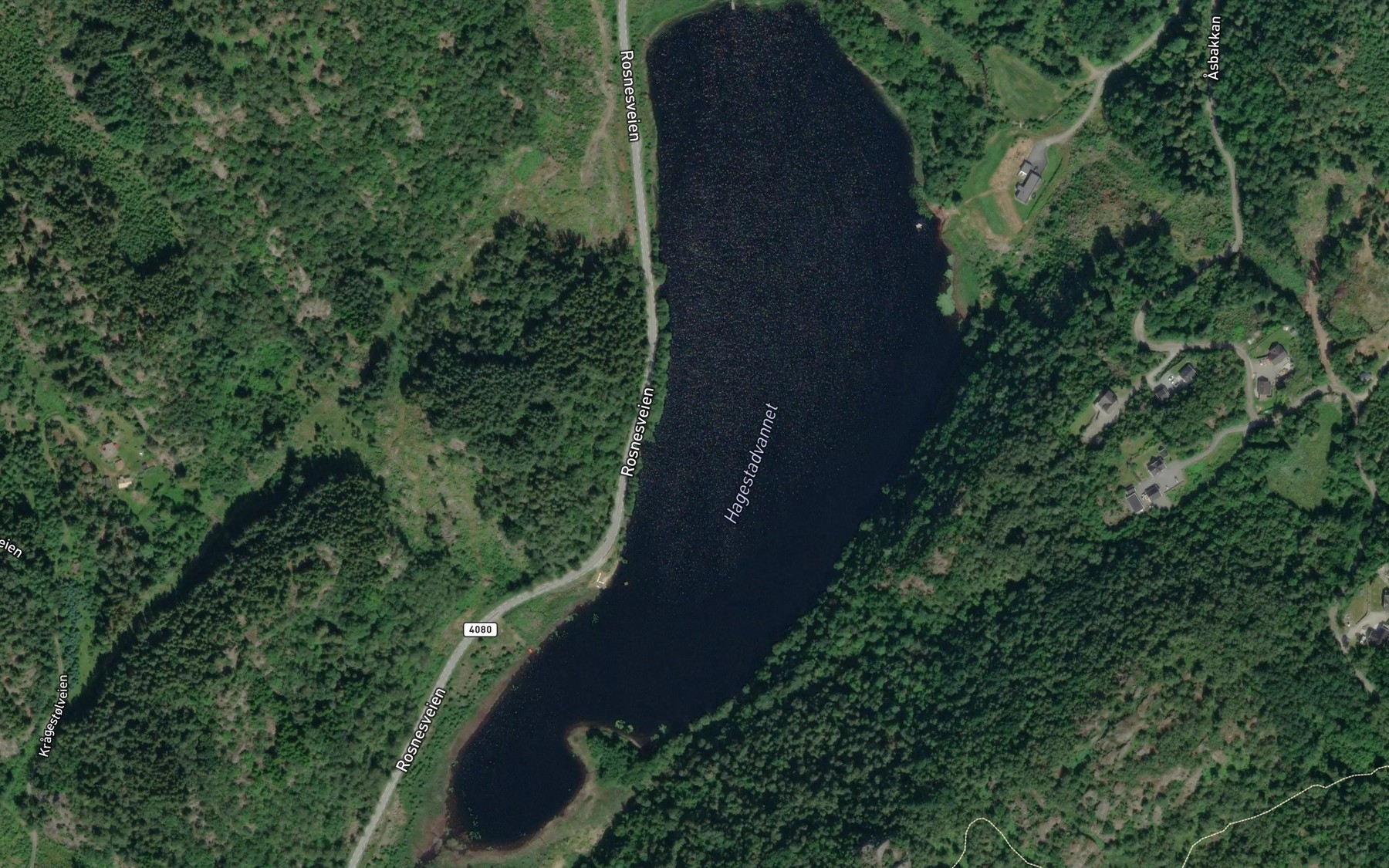 Satellite map of the Hagestadvannet