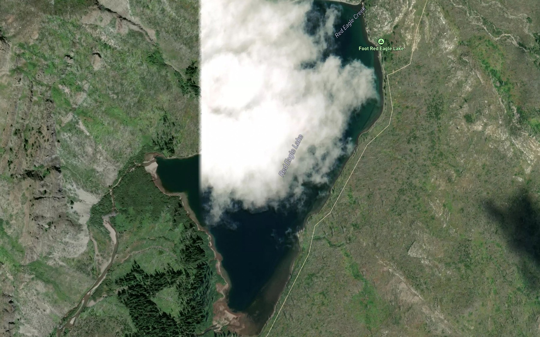 Satellite map of the Red Eagle Lake