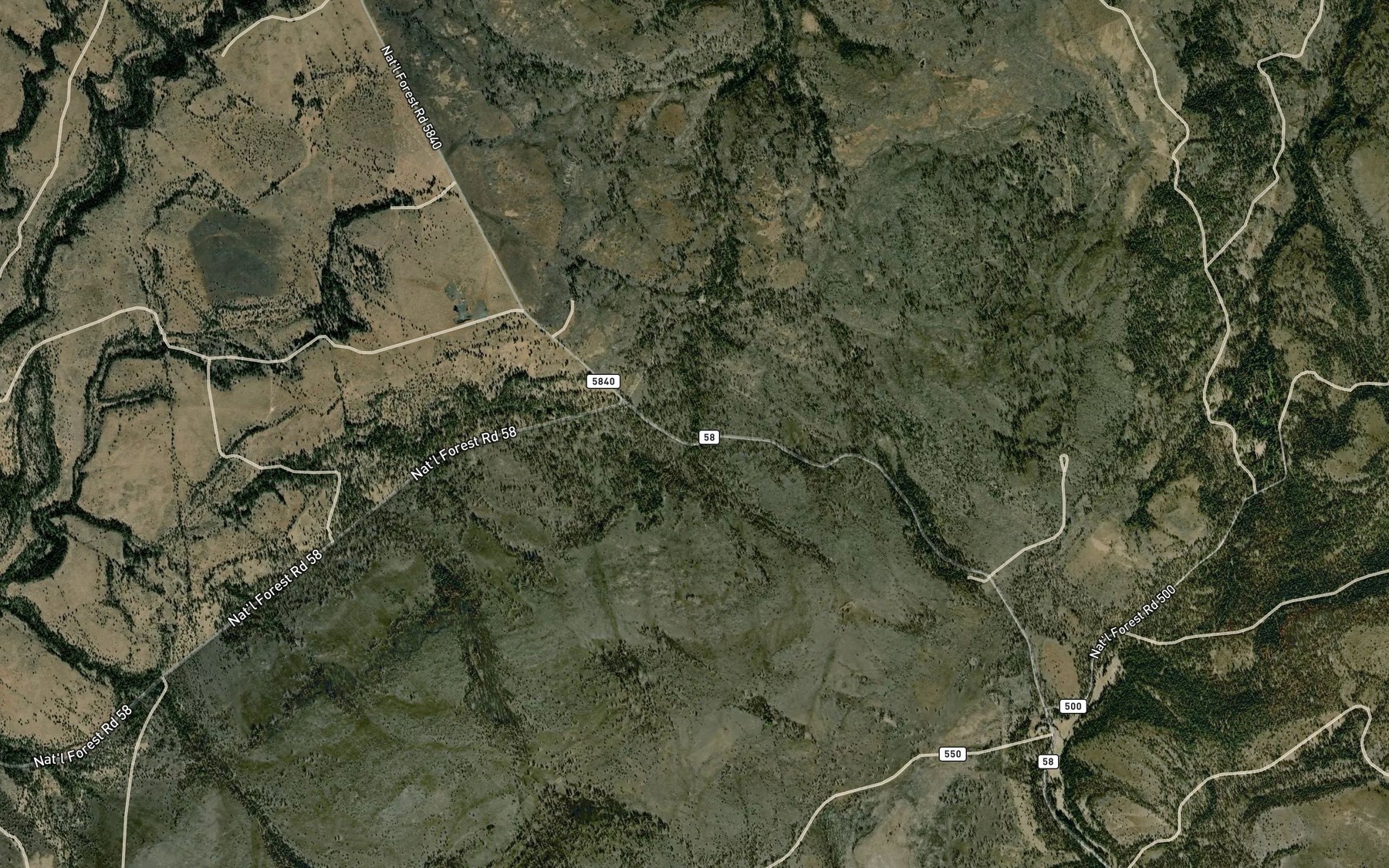 Satellite map of the Hard Scrabble Reservoir