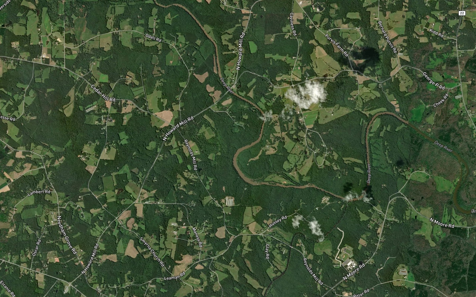 Satellite map of the Grassy Creek