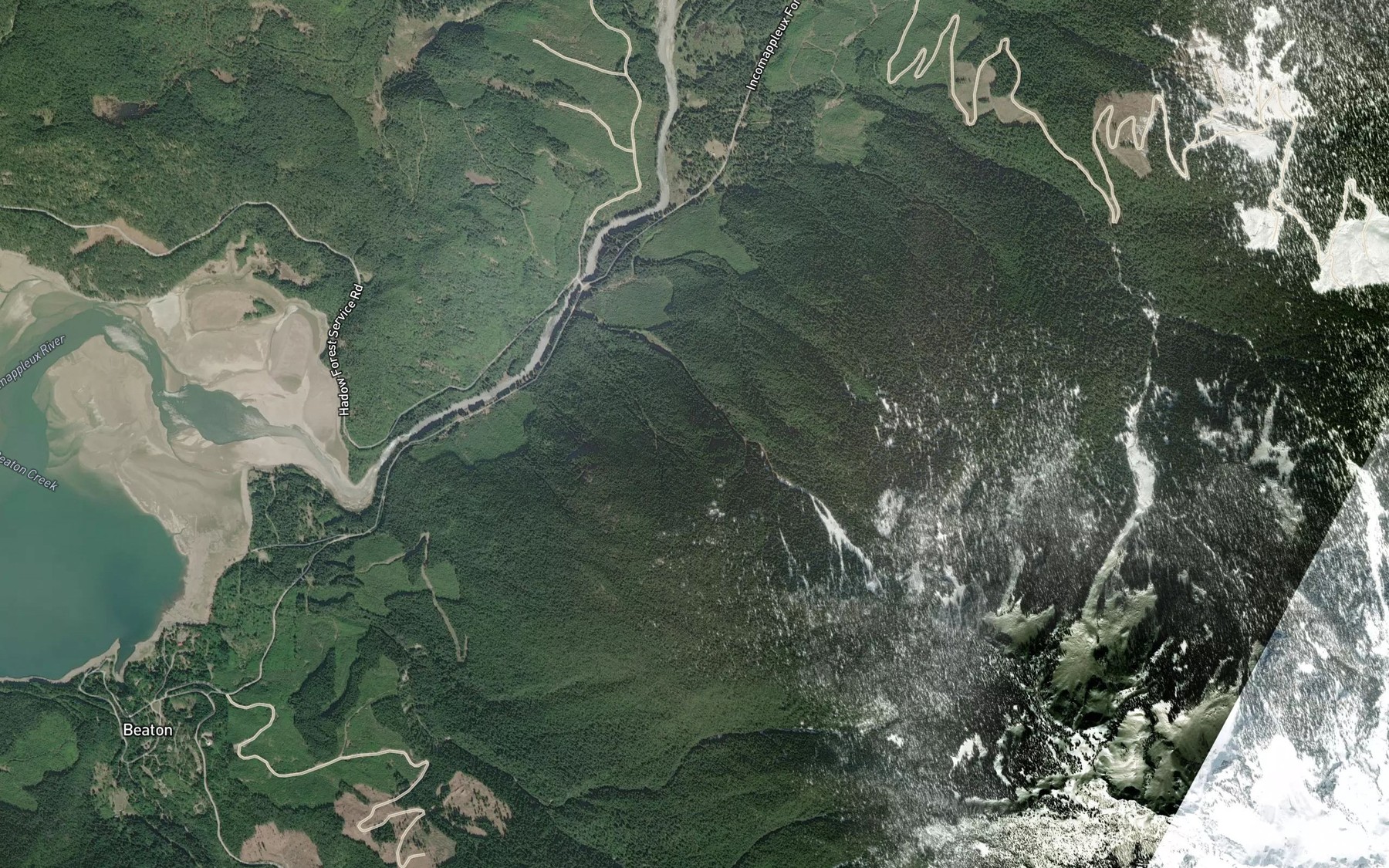 Satellite map of the Paterson Creek