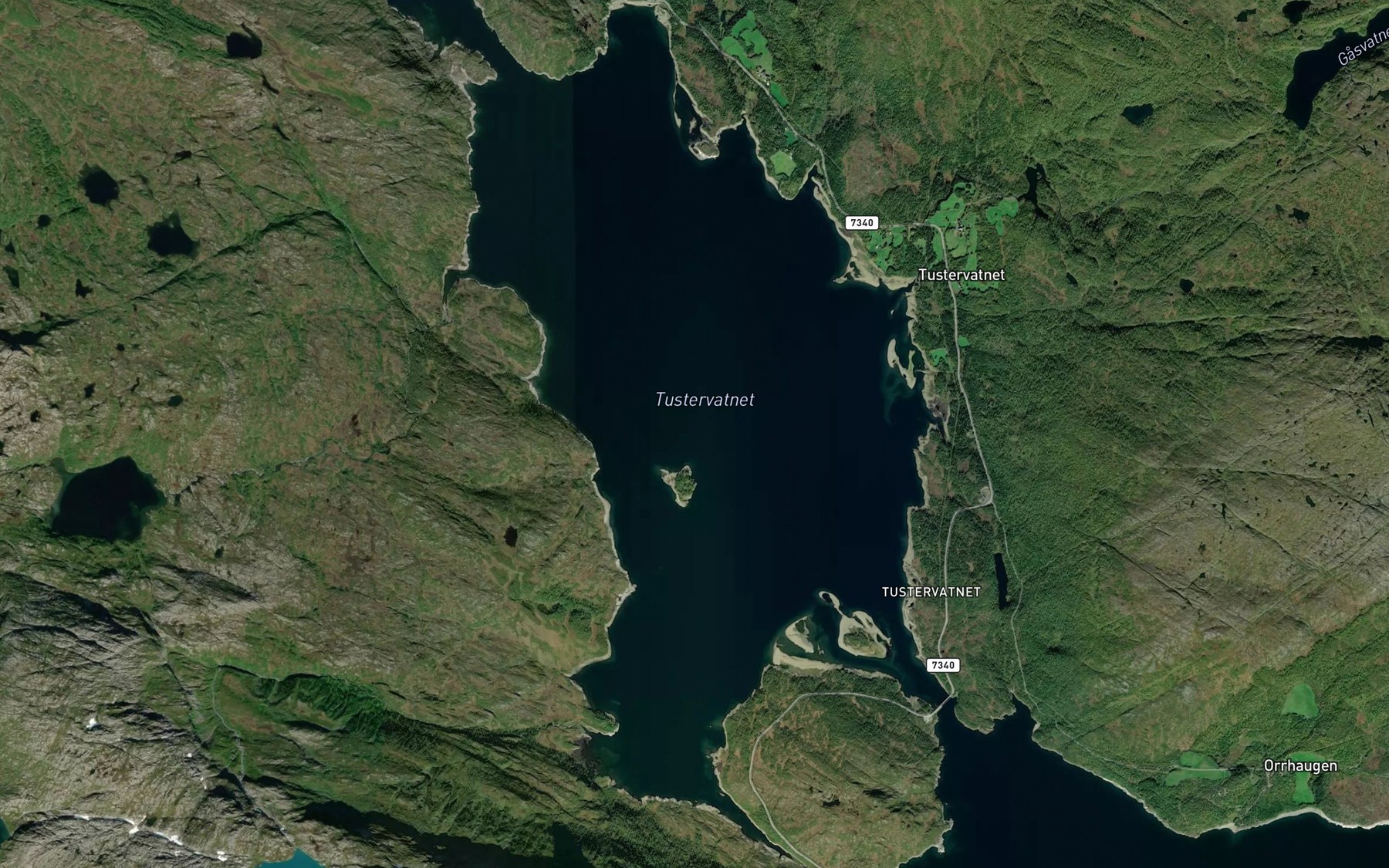 Satellite map of the Tustervatnet