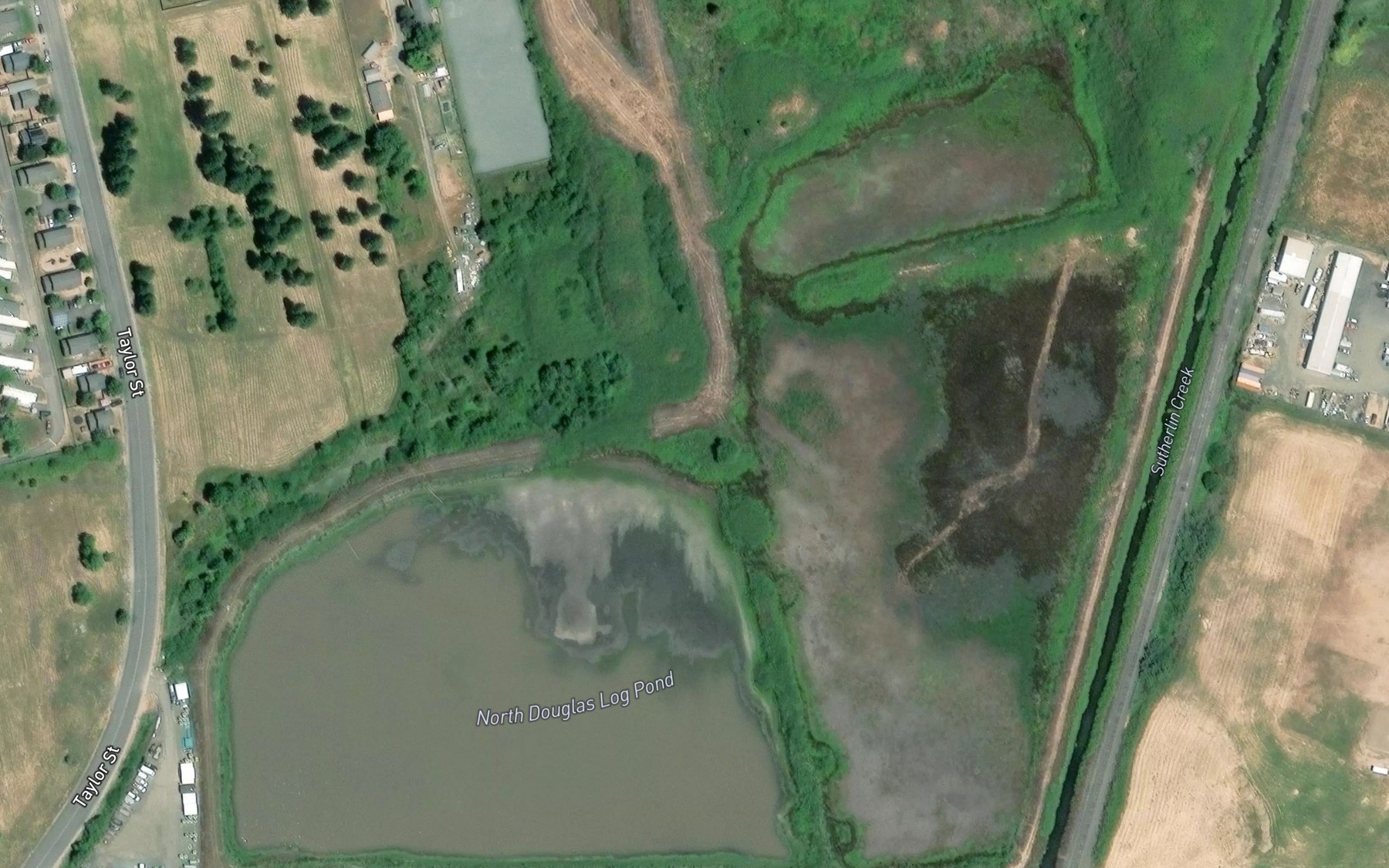 Satellite map of the North Douglas Log Ponds