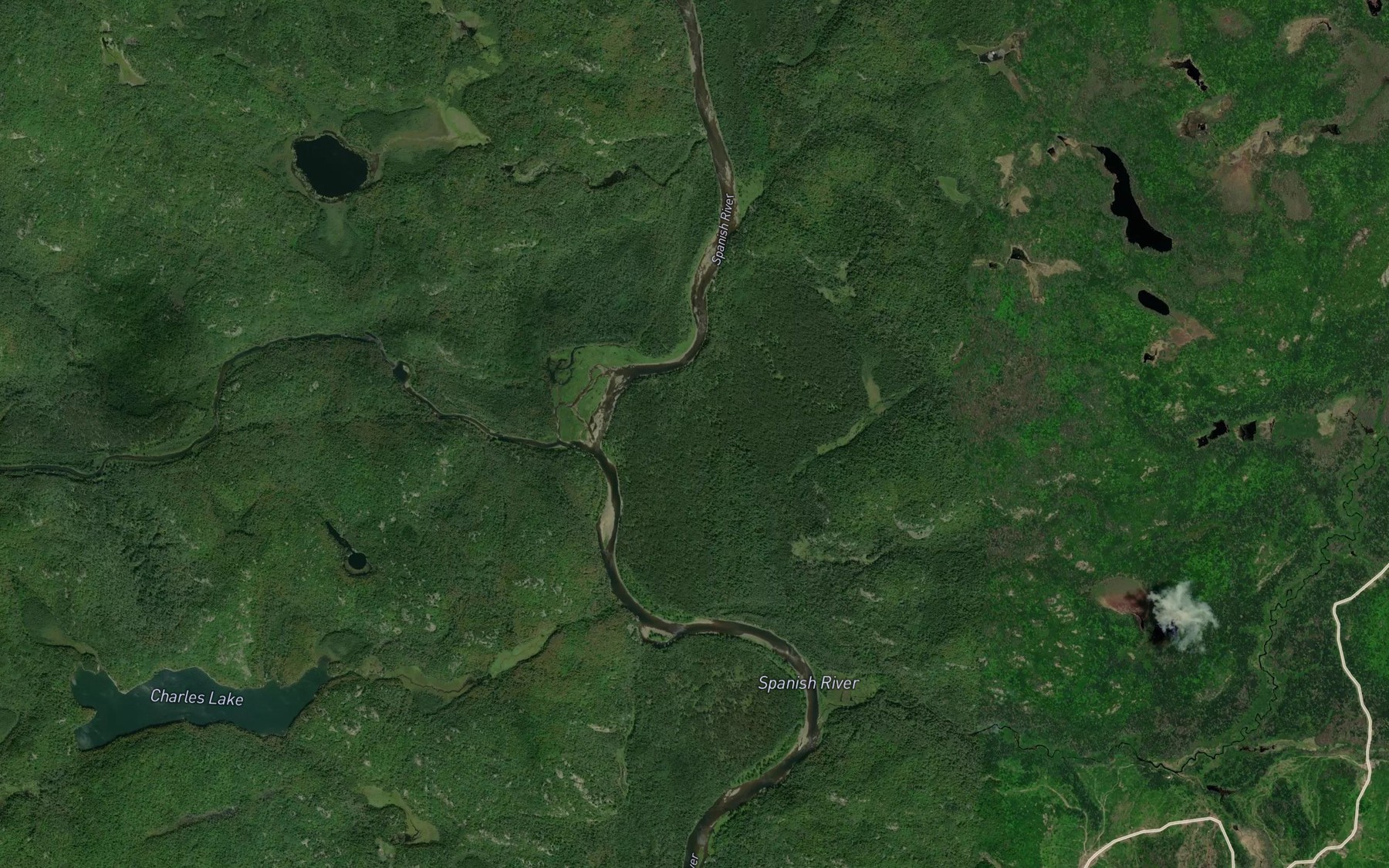 Satellite map of the Boswell Rapids