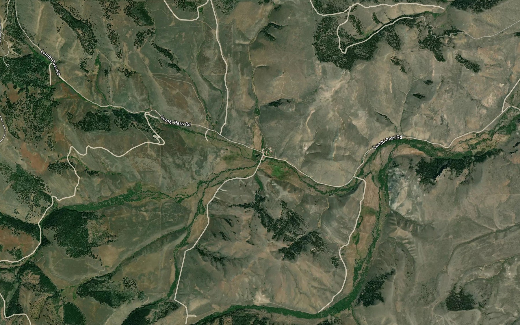 Satellite map of the Sheser Creek