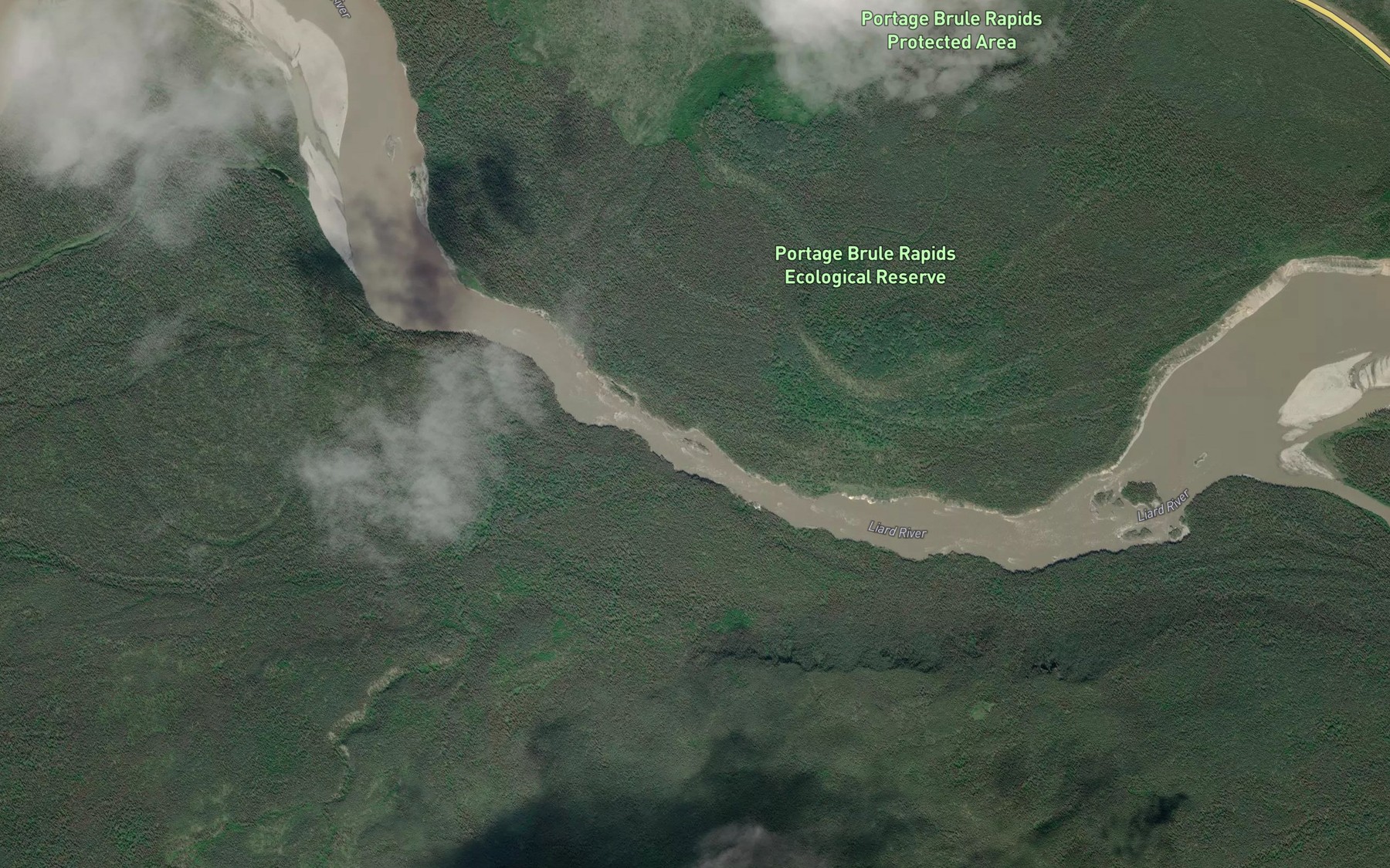 Satellite map of the Portage Brule Rapids