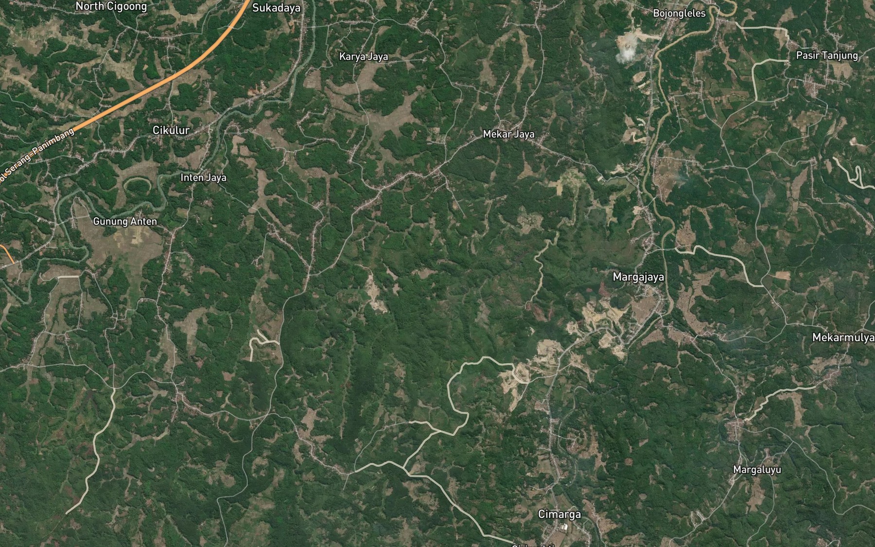 Satellite map of the Ci Leuleuy