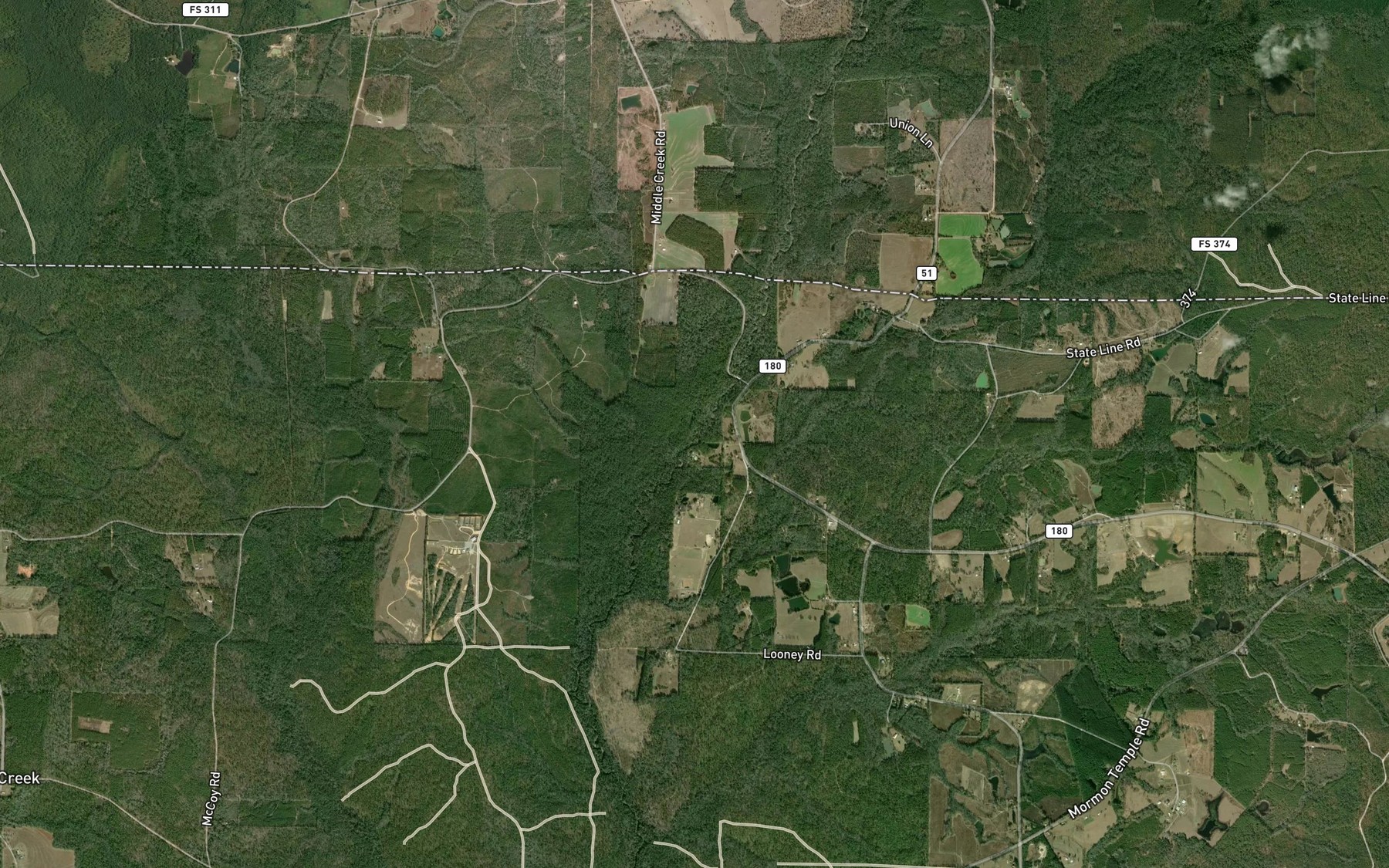 Satellite map of the Middle Creek
