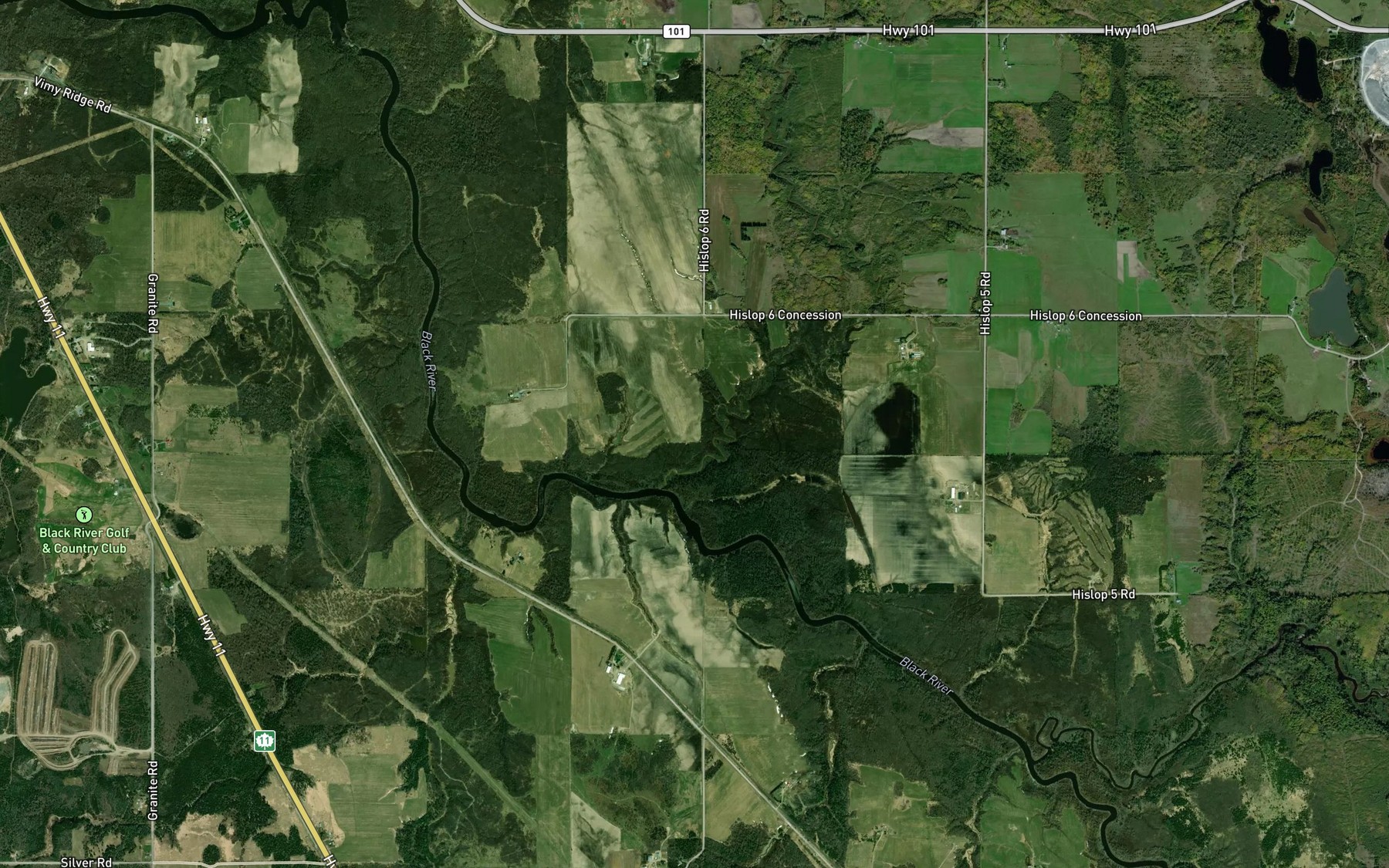 Satellite map of the Salve Creek