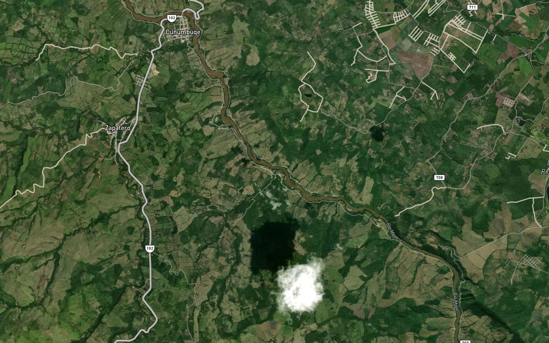 Satellite map of the Quebrada Chimaichera