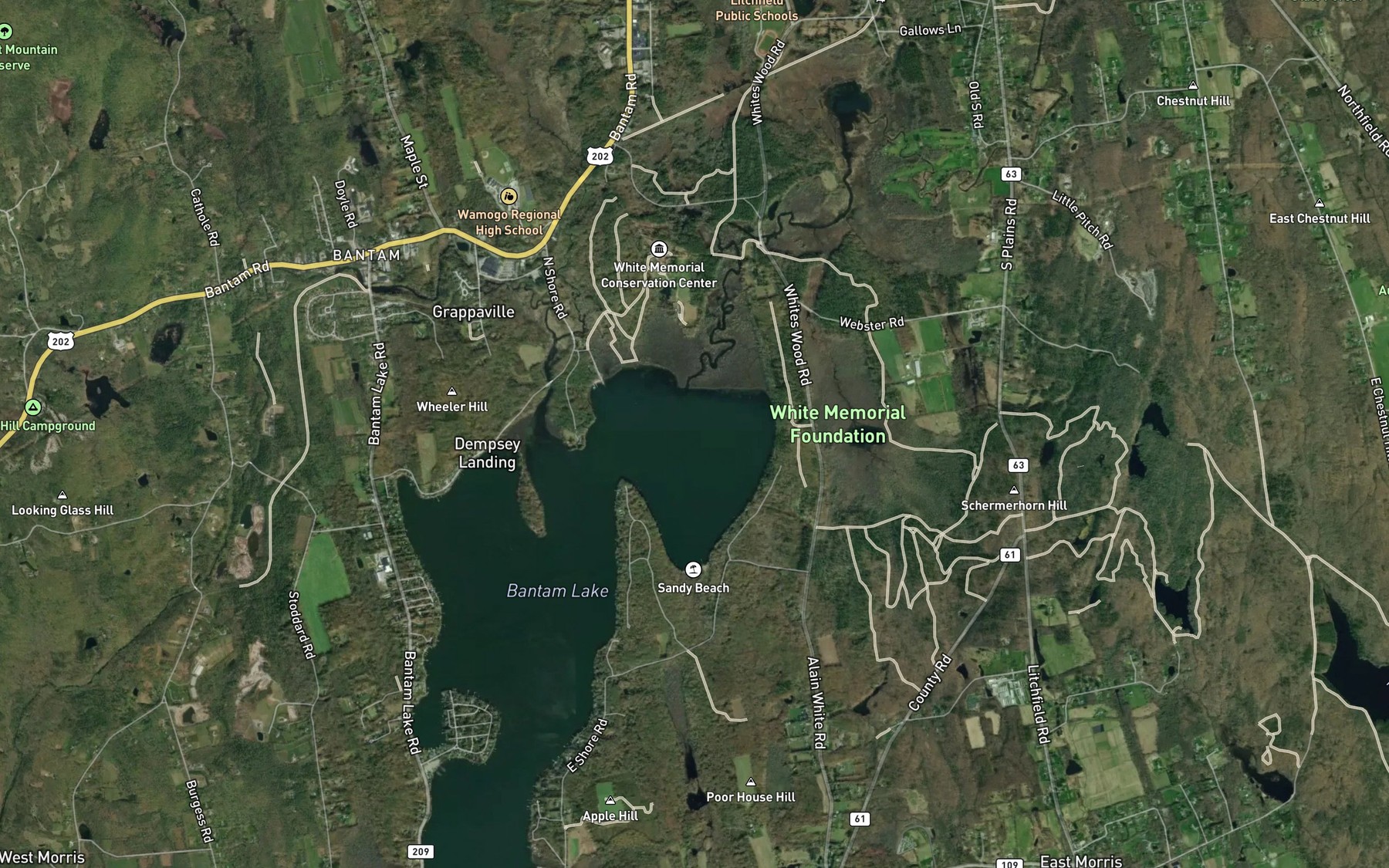 Satellite map of the North Bay