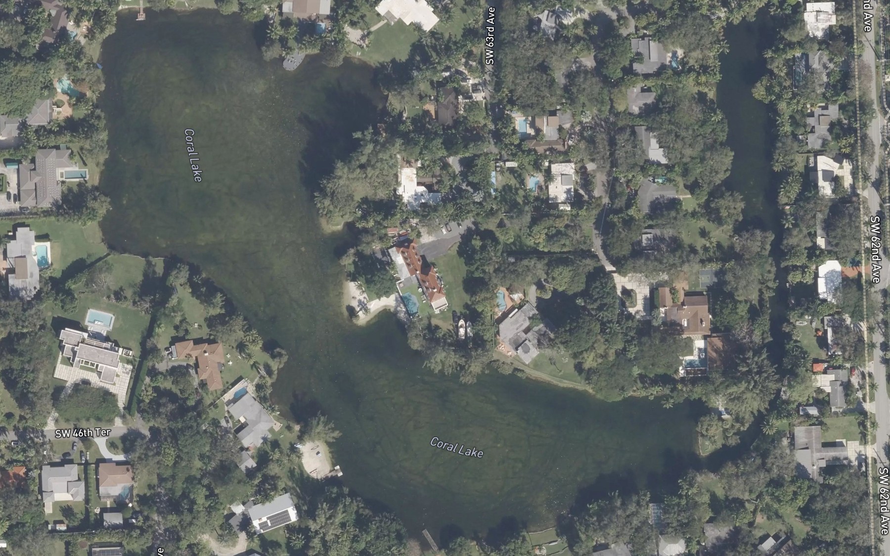 Satellite map of the Coral Lake