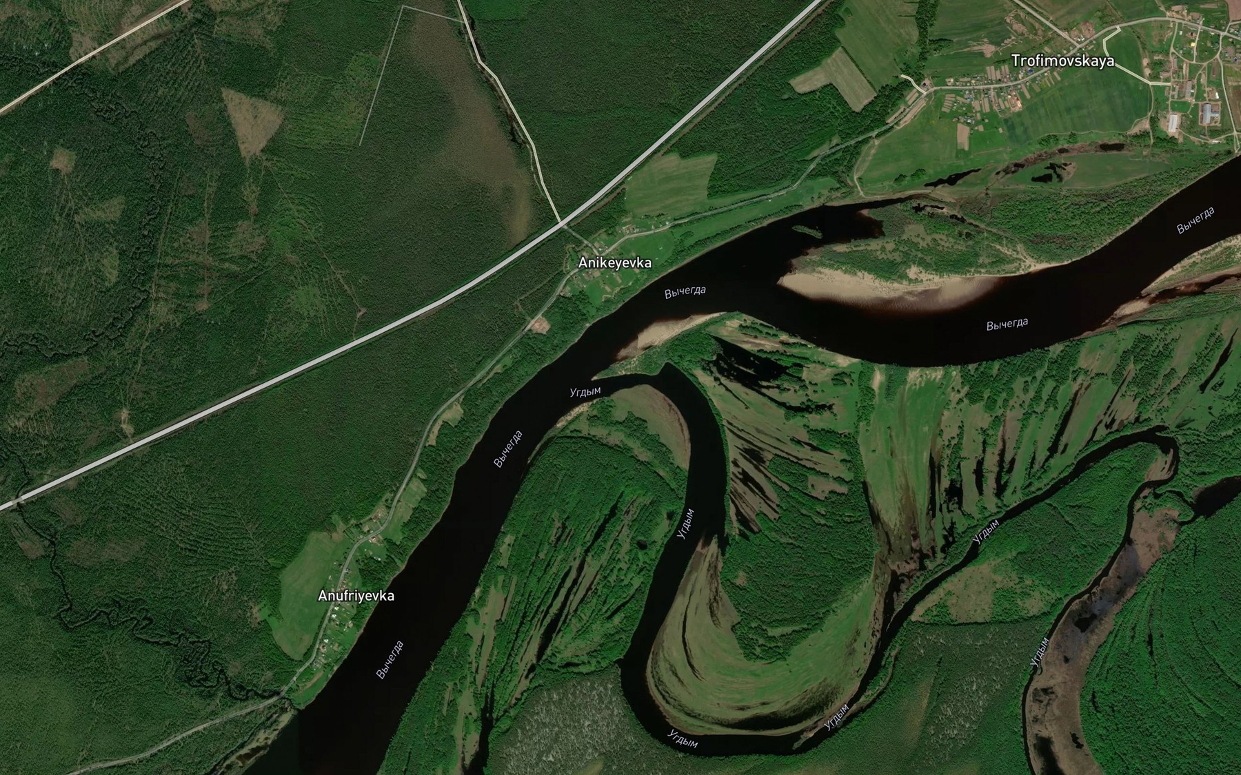Satellite map of the Ugdym
