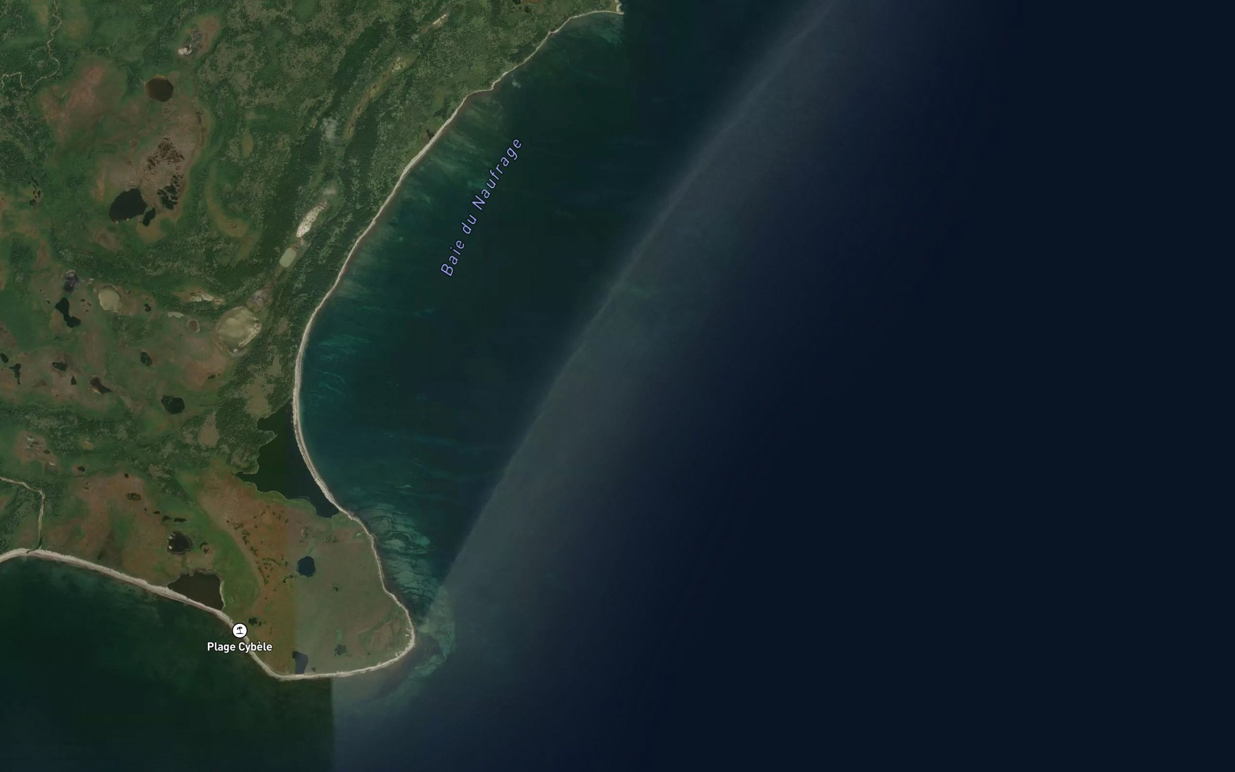 Satellite map of the Baie du Naufrage