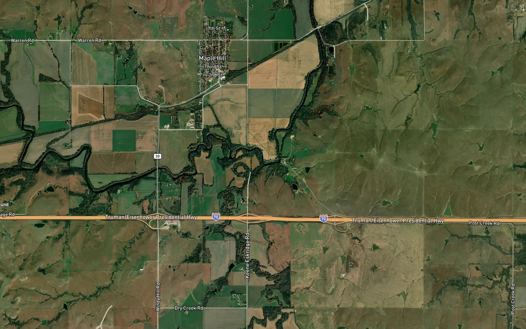 Satellite map of the Dry Creek