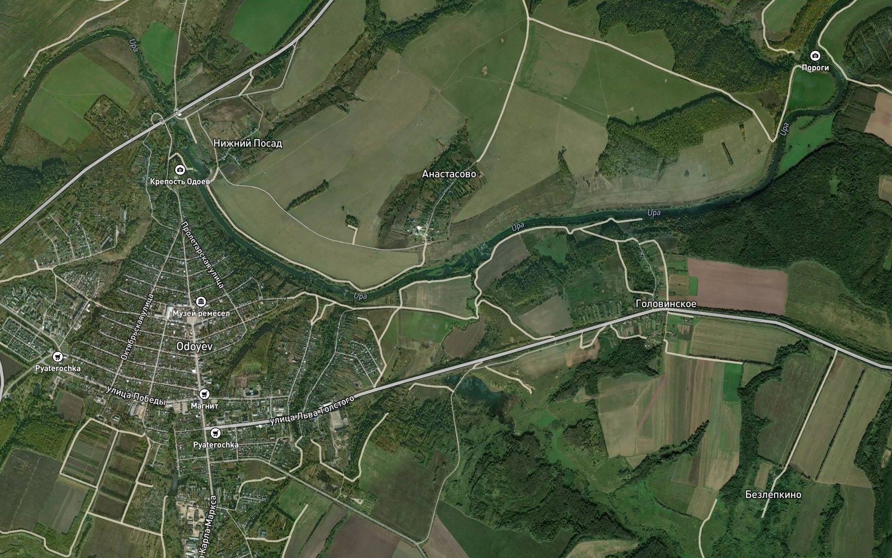 Satellite map of the Sazhenka