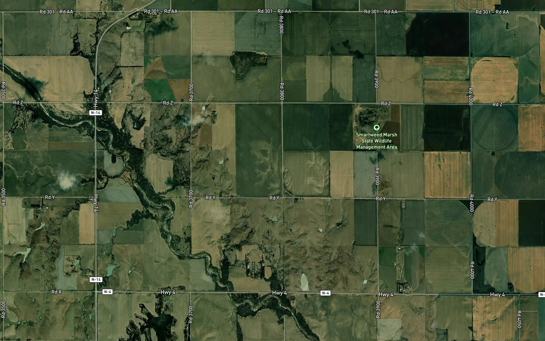 Satellite map of the Jones Reservoir