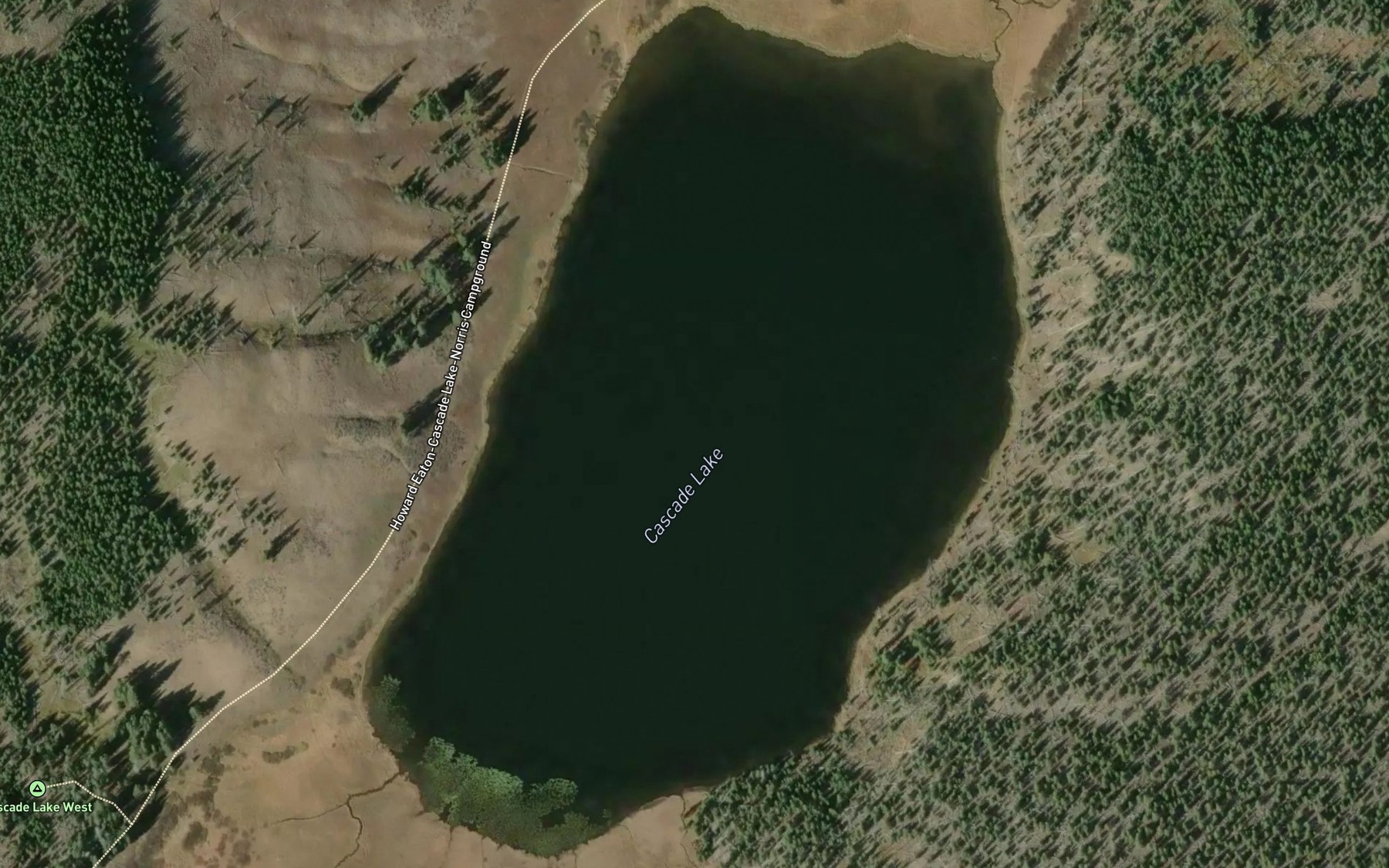 Satellite map of the Cascade Lake