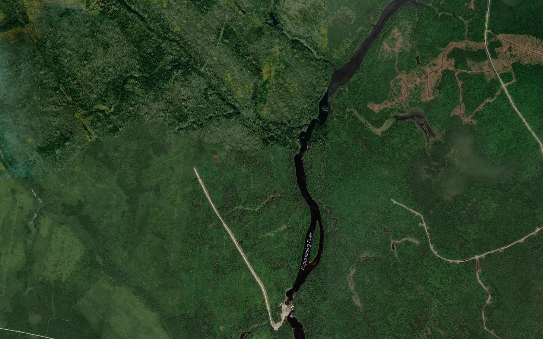 Satellite map of the Pinette Creek