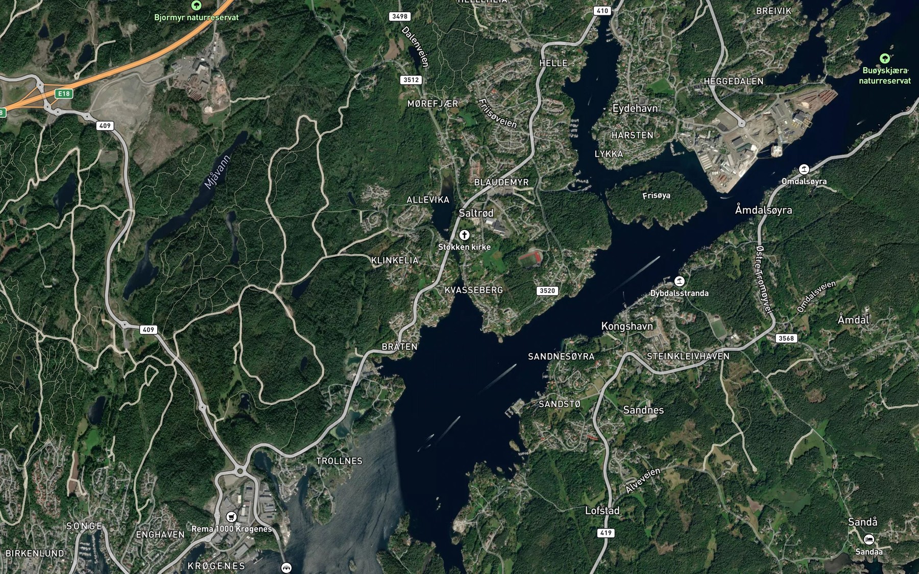 Satellite map of the Saltrodbukta