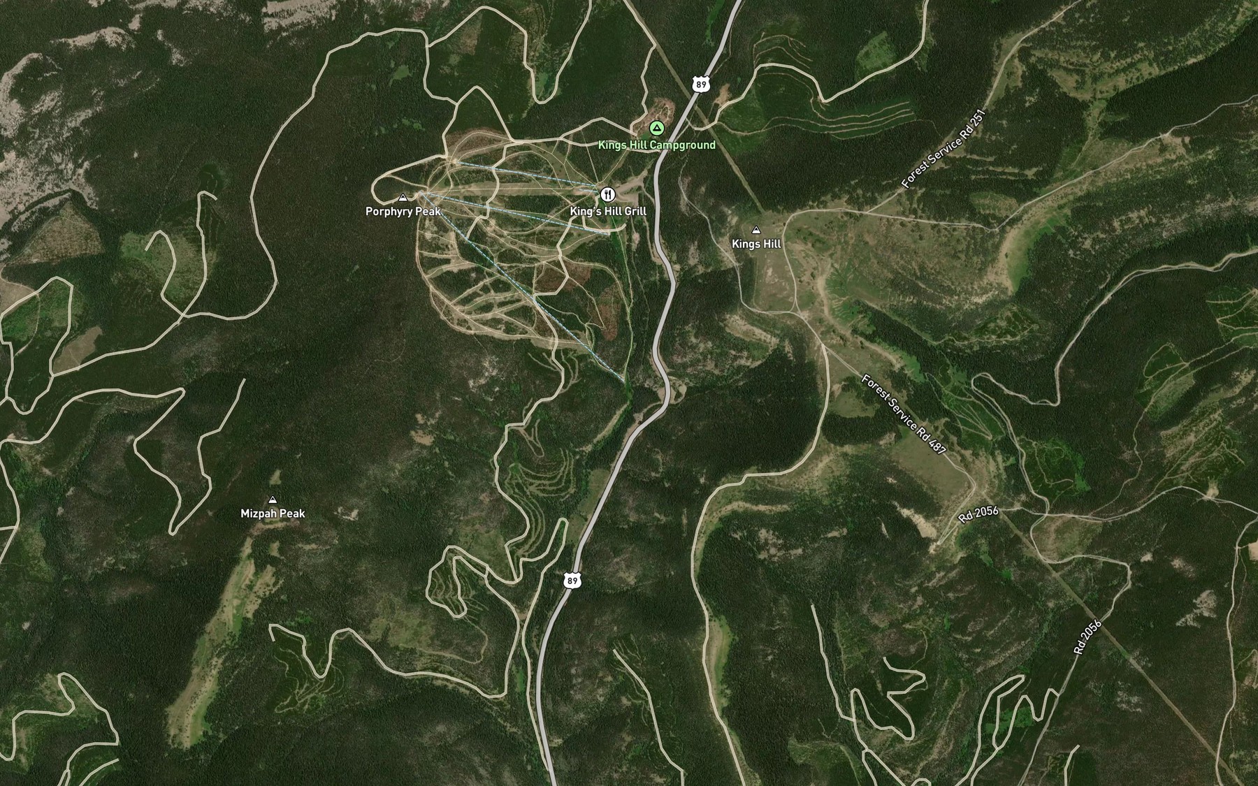 Satellite map of the Petty Creek