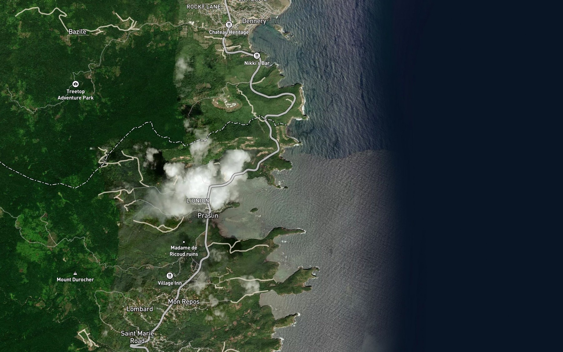 Satellite map of the Trou Barlow